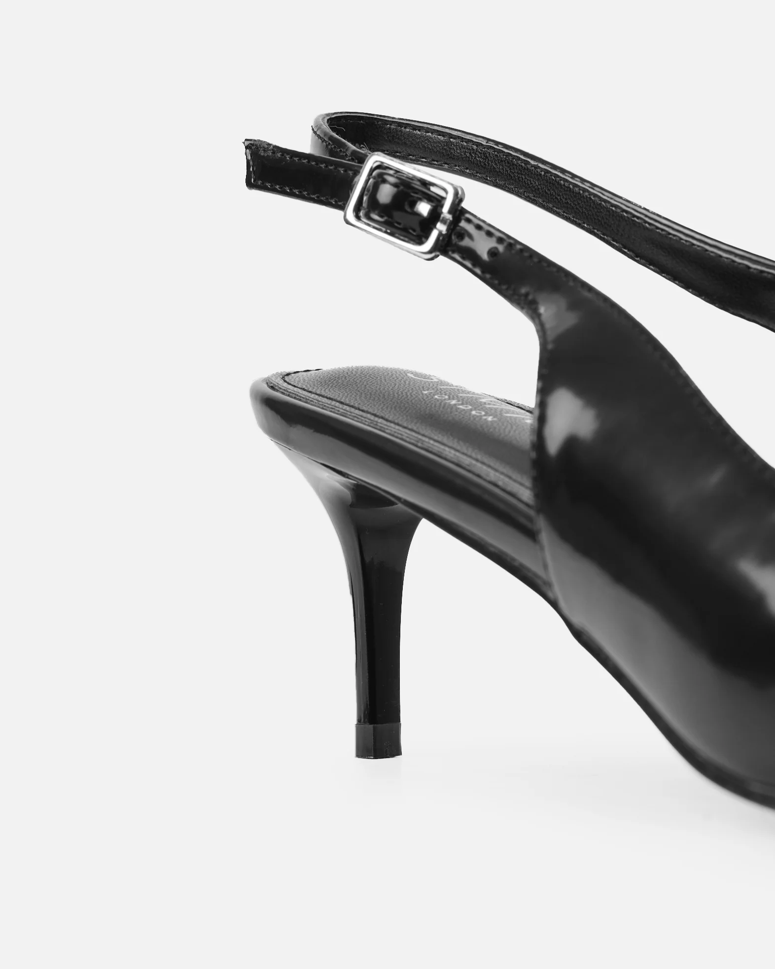 Garnet Black Low Court Shoes - Image 3
