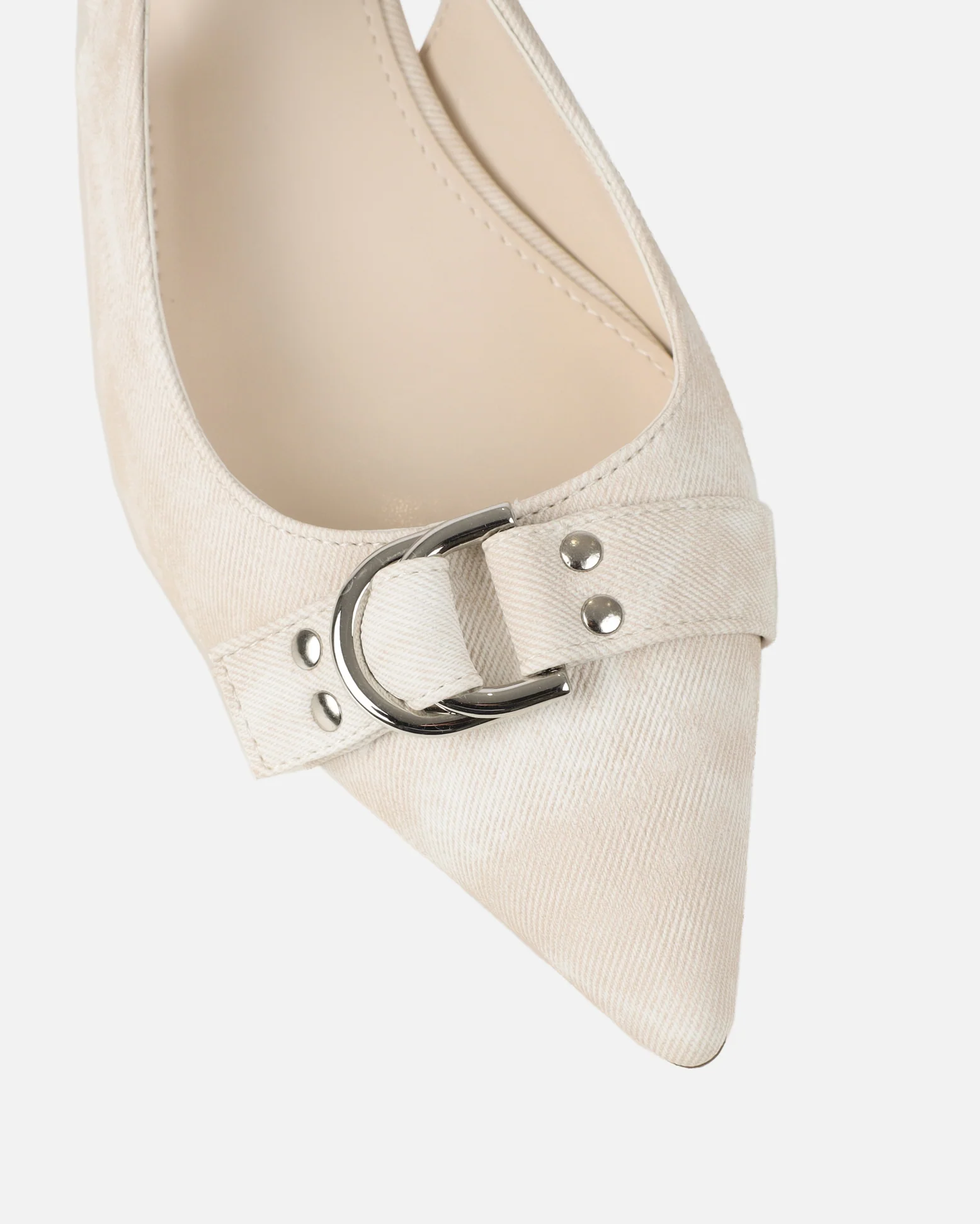 Garnet Oat Denim Low Court Shoes - Image 4