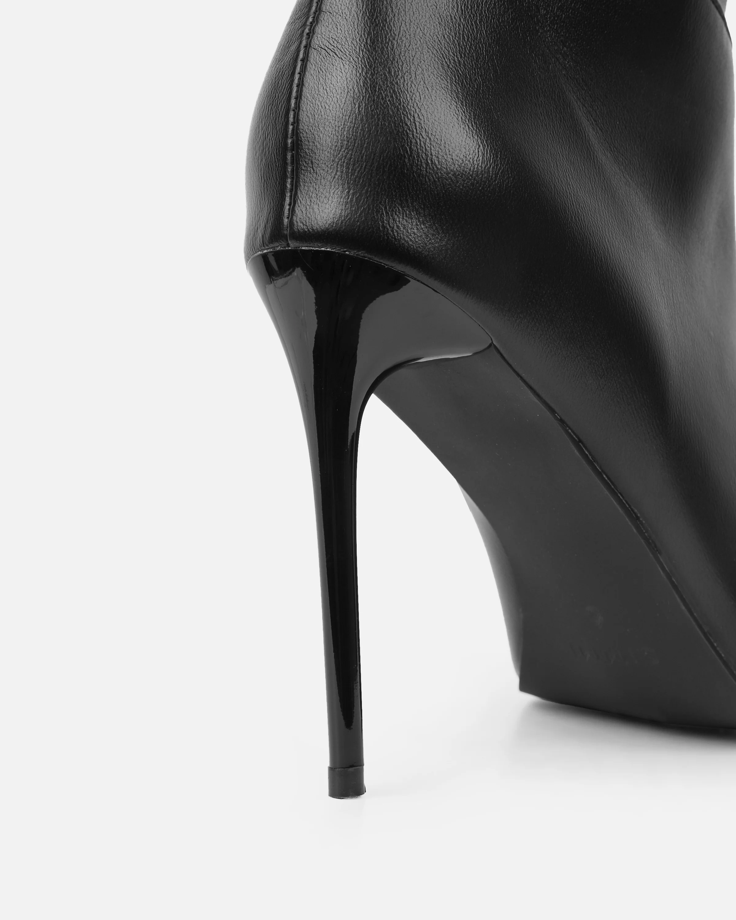 Giles Black Ruched Stiletto Mid Calf Boots - Image 3