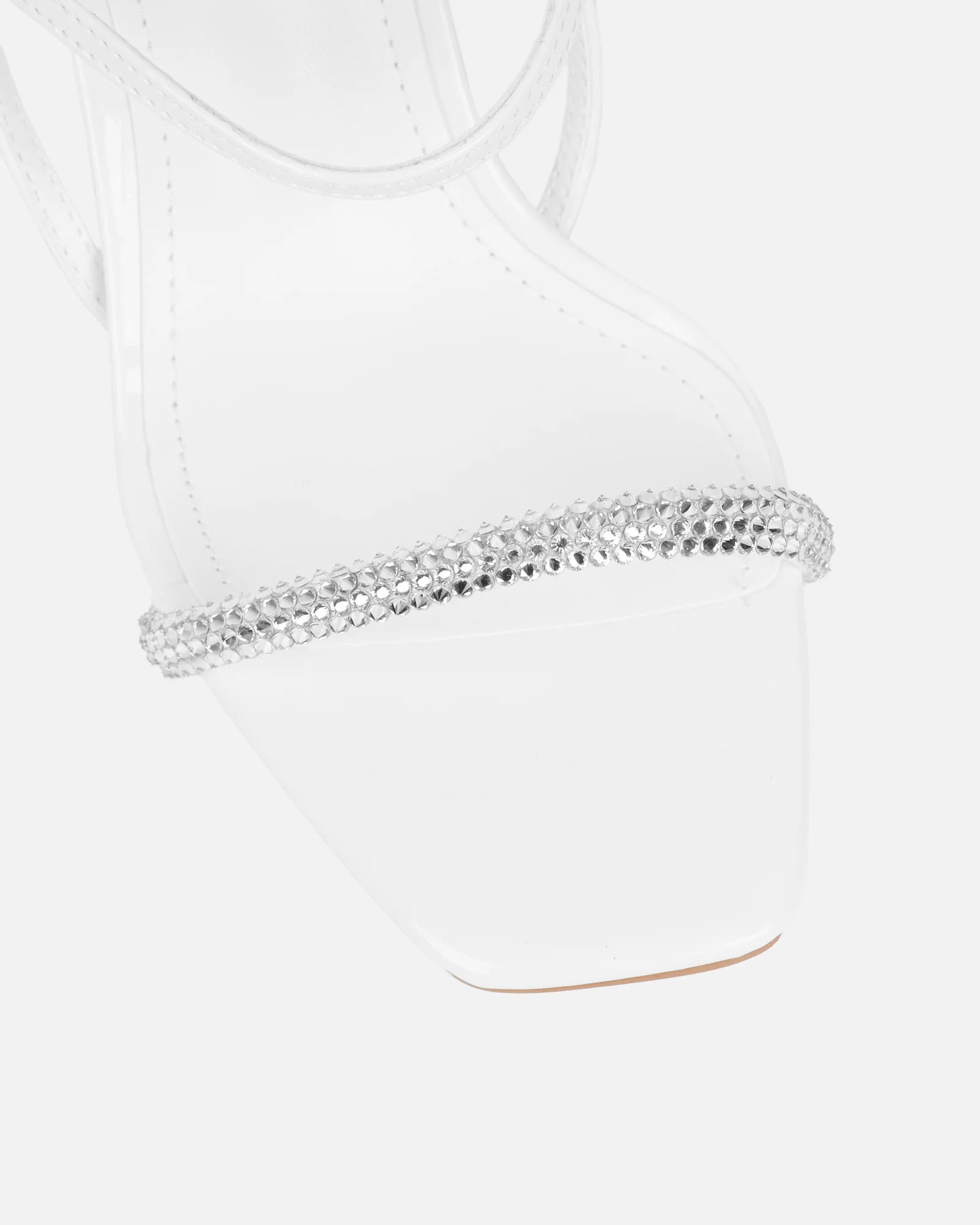 Gillespie White Diamante Heeled Sandals - Image 3
