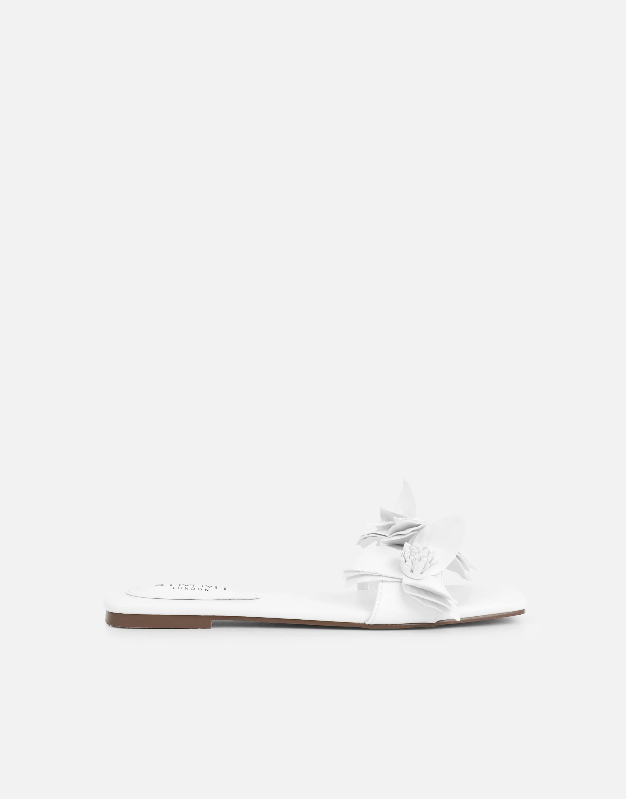 Gilly White Flower Detail Flat Sandals - Image 2