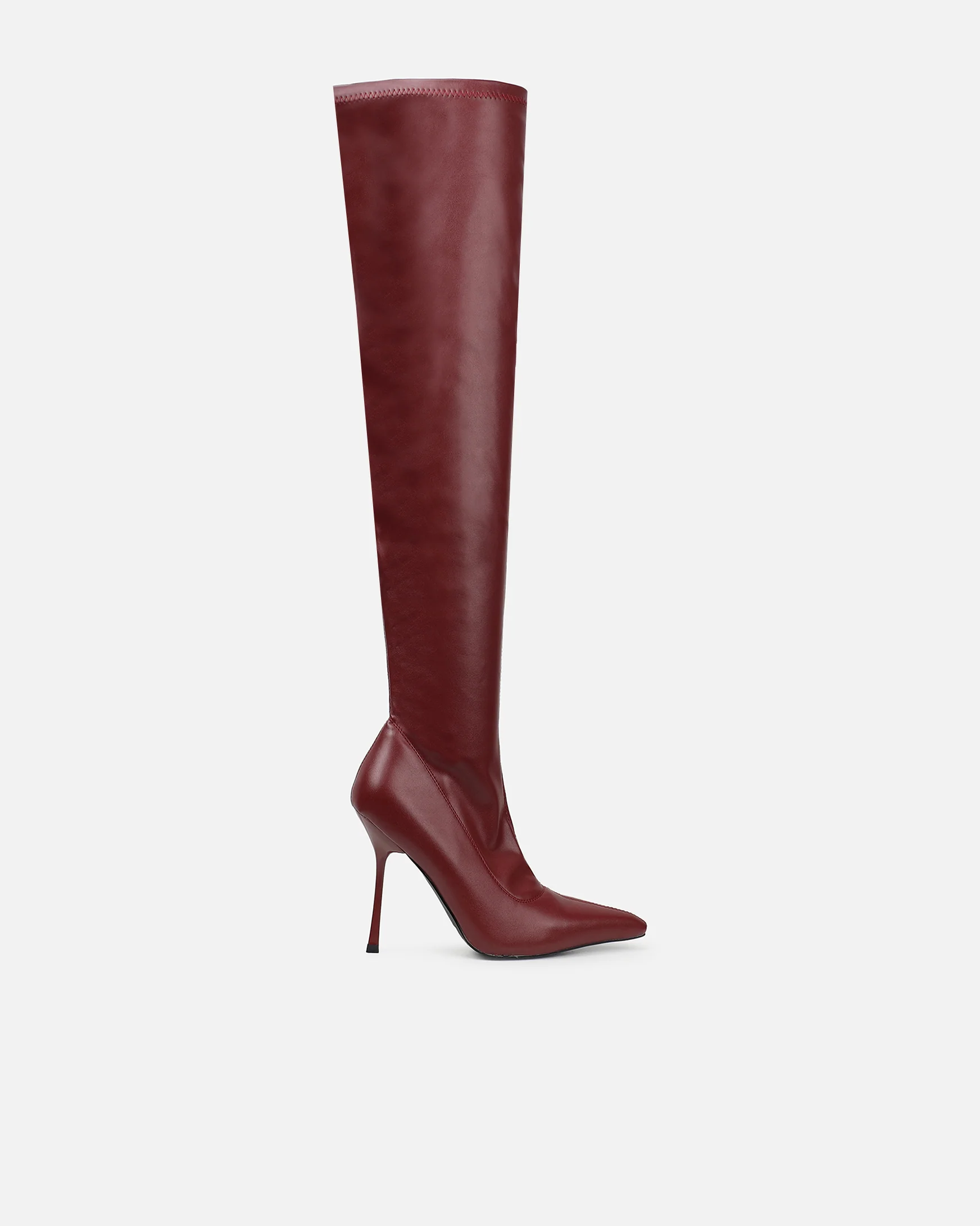 Hades Burgundy Stretch Over The Knee Boots - Image 2