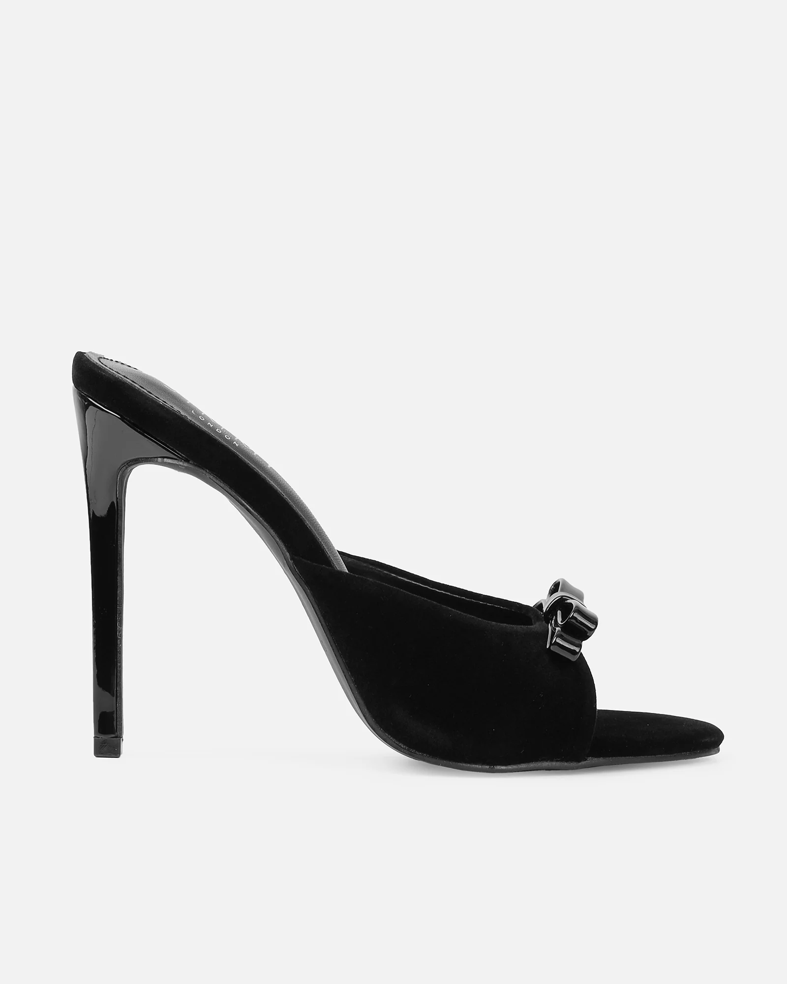 Halima Black Suede Bow Detail Heeled Mules - Image 3