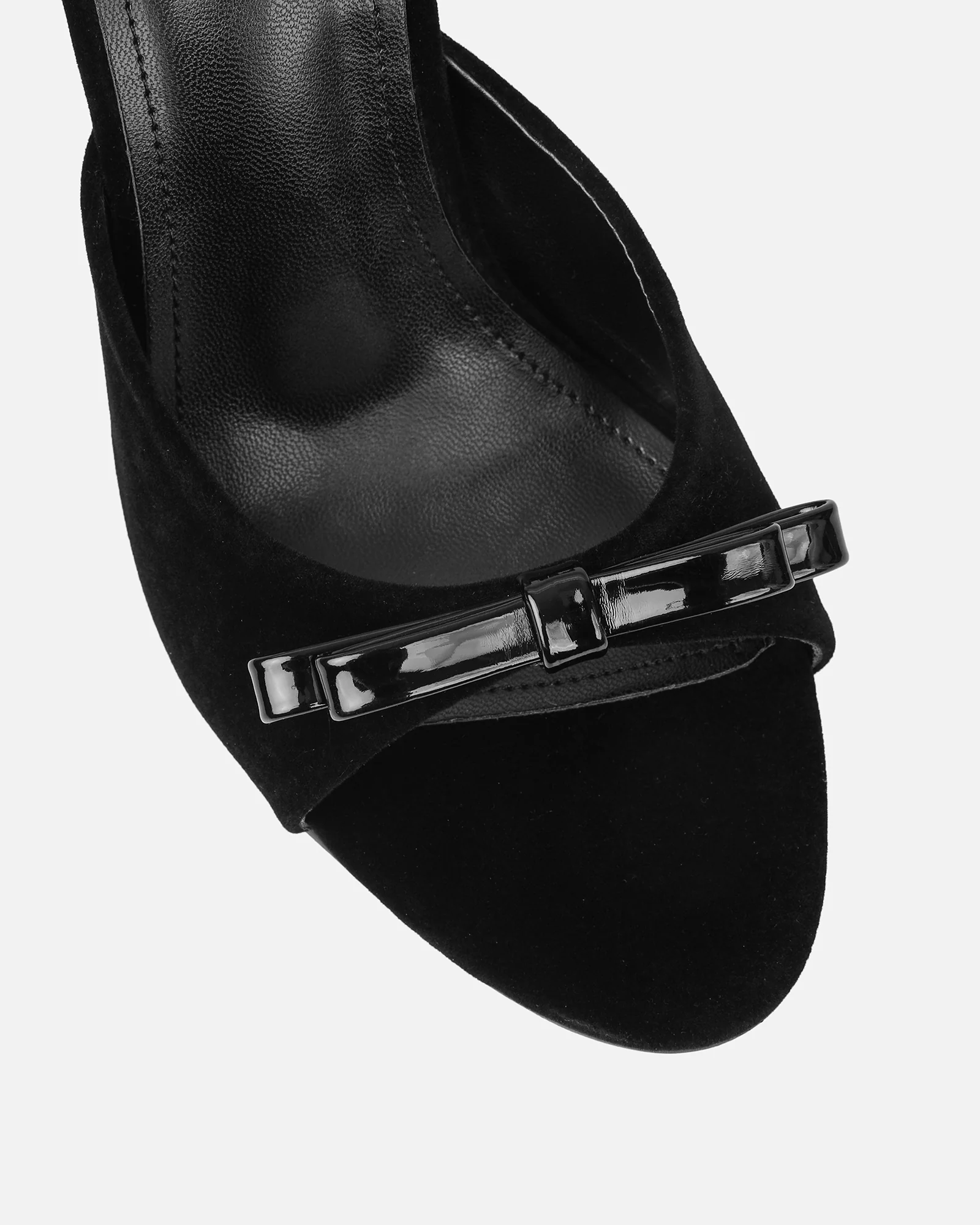 Halima Black Suede Bow Detail Heeled Mules - Image 5