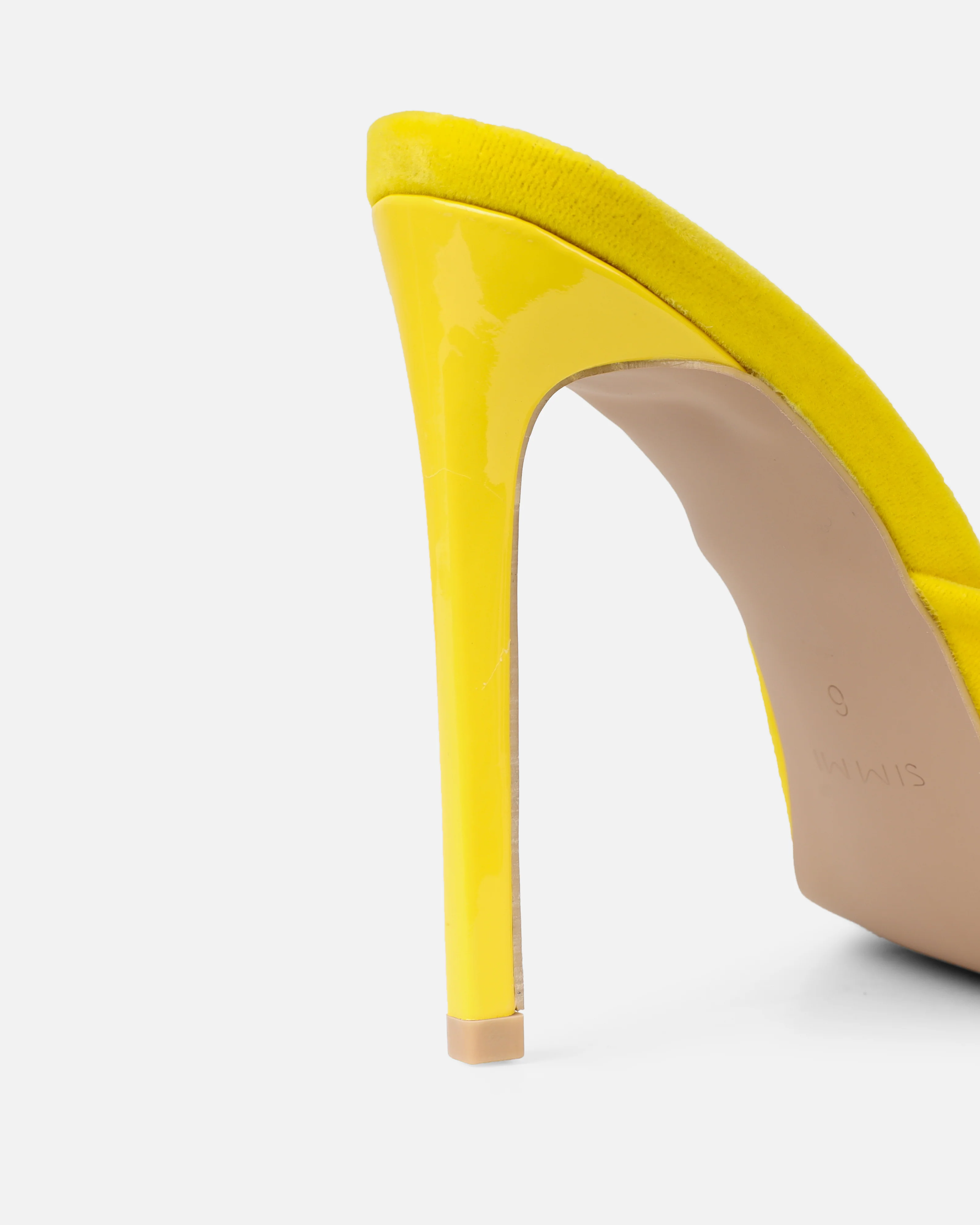 Halima Yellow Suede Bow Detail Heeled Mules - Image 3