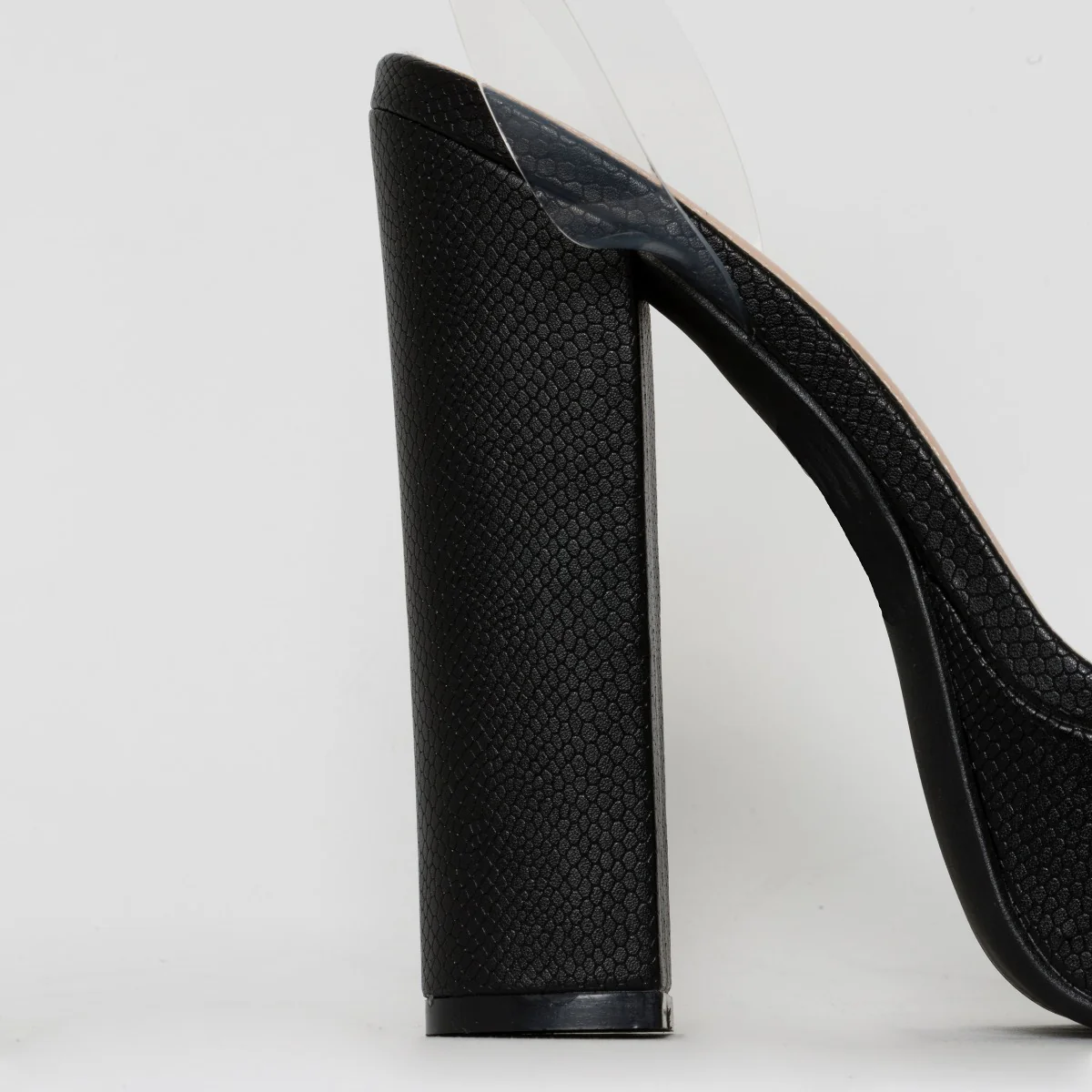 Halo Clear Black Snake Platform Heels - Image 3