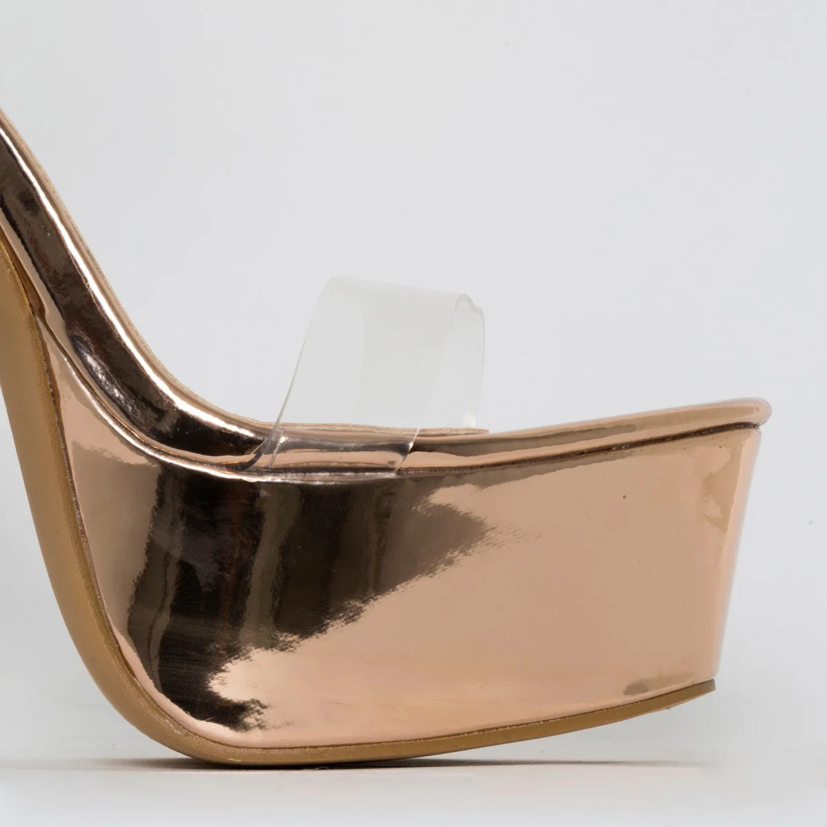 Halo Clear Rose Gold Platform Heels - Image 2