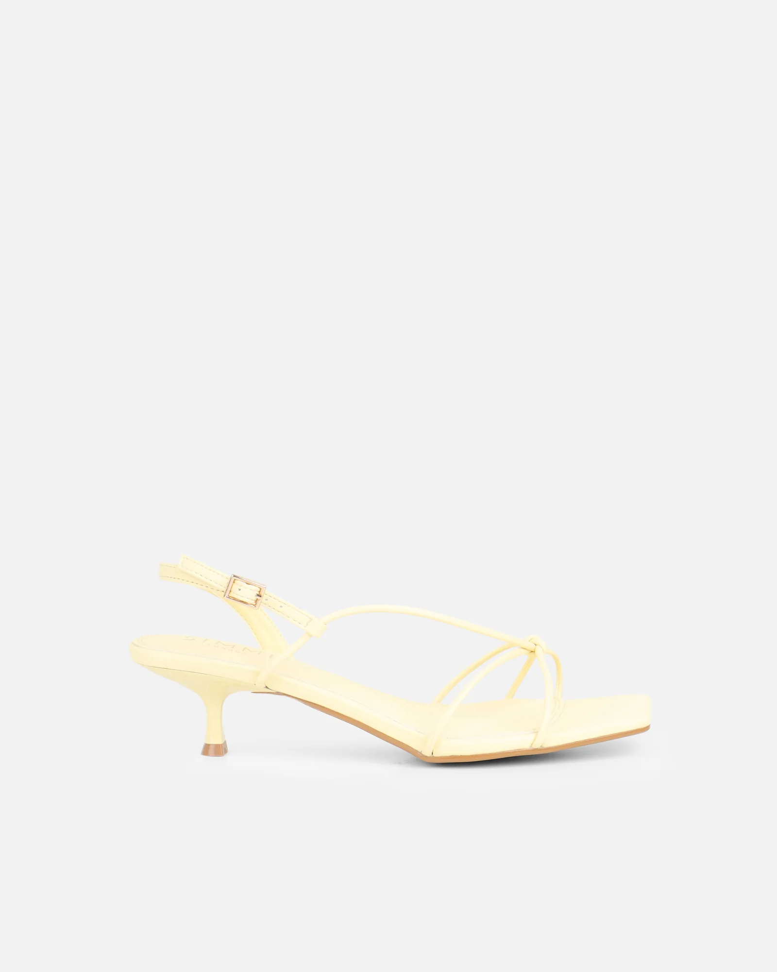 Hanah Lemon Strappy Kitten Heels - Image 2
