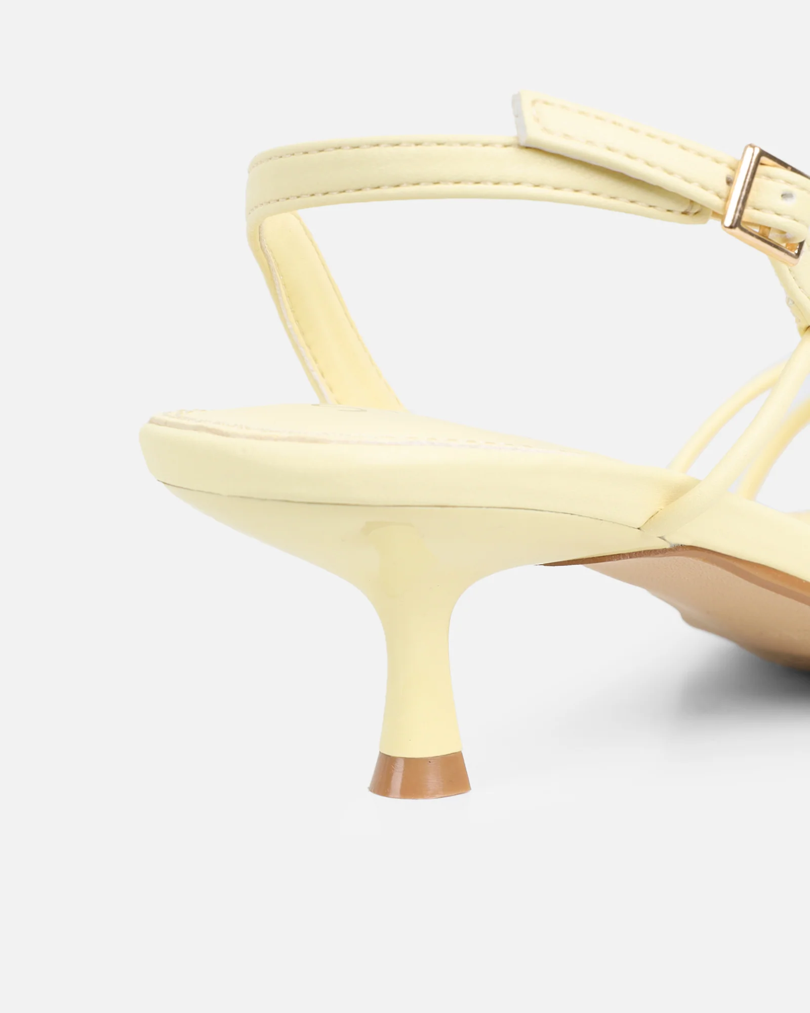 Hanah Lemon Strappy Kitten Heels - Image 3