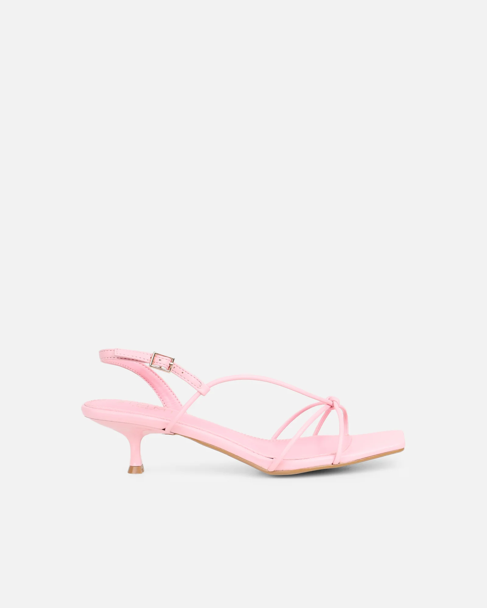 Hanah Pink Strappy Kitten Heels - Image 2