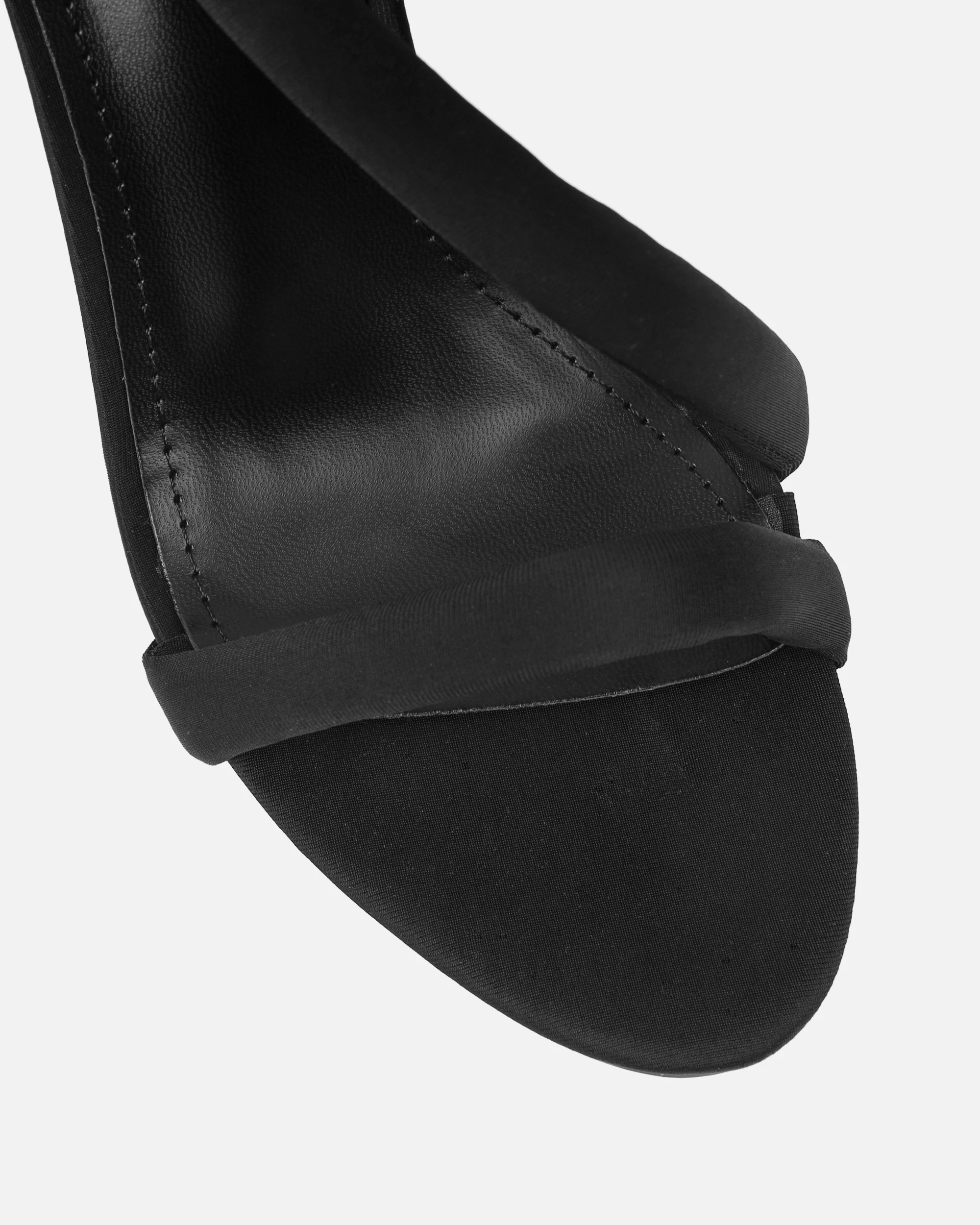 Harli Black Lycra Padded Heeled Sandals - Image 4