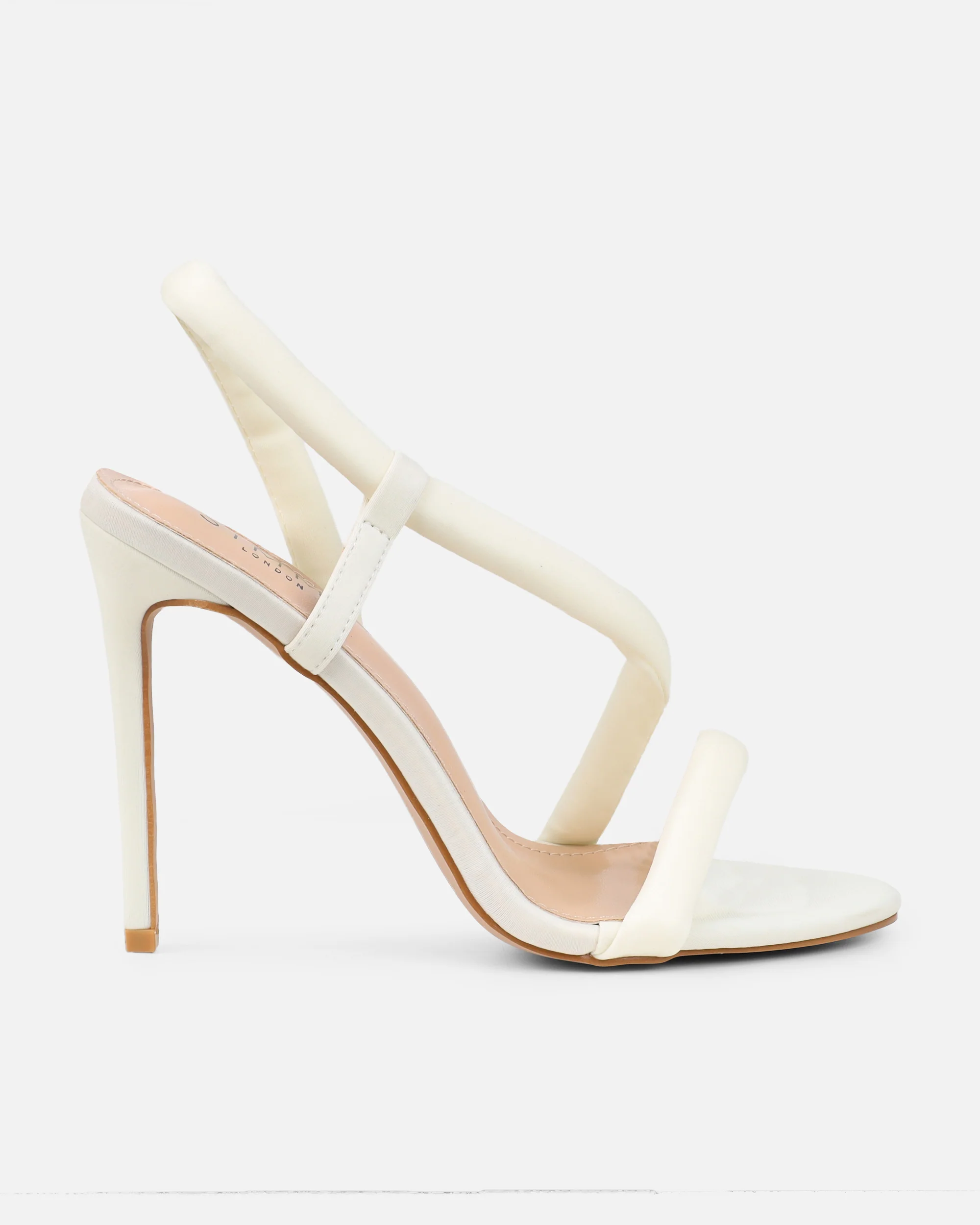 Harli Ecru Lycra Padded Heeled Sandals - Image 2