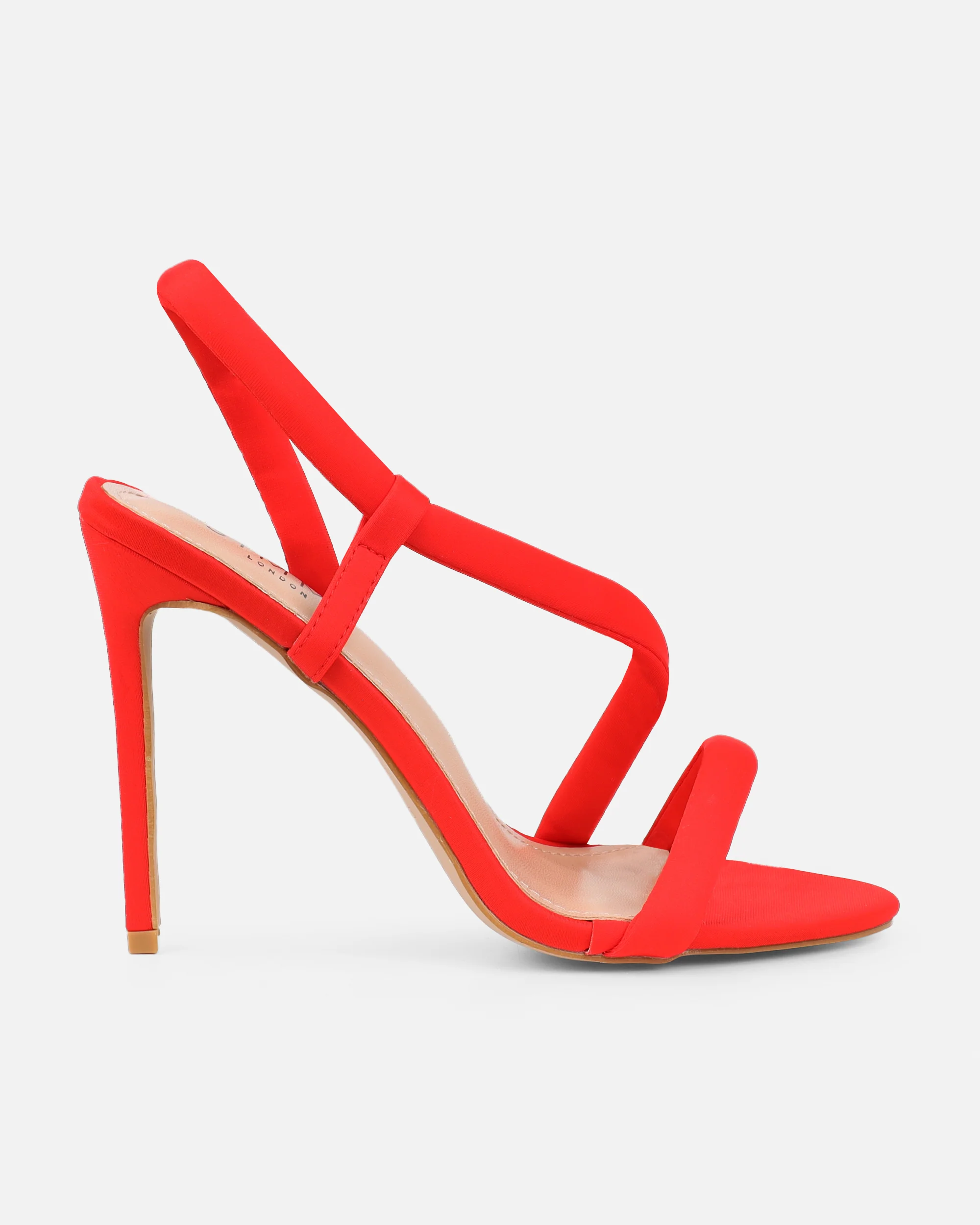 Harli Red Lycra Padded Heeled Sandals - Image 2