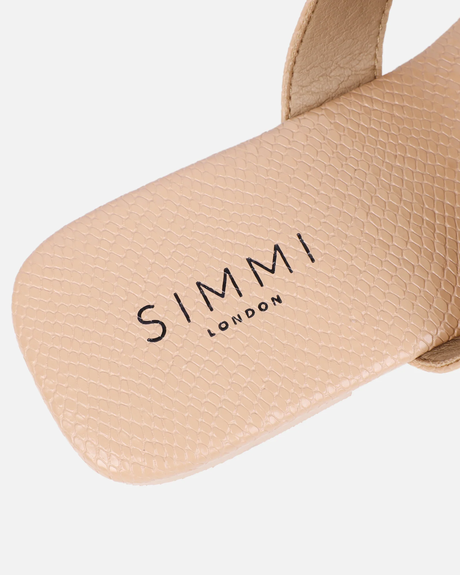 Harlowe Nude Snake Buckle Detail Flat Sandals - Image 3