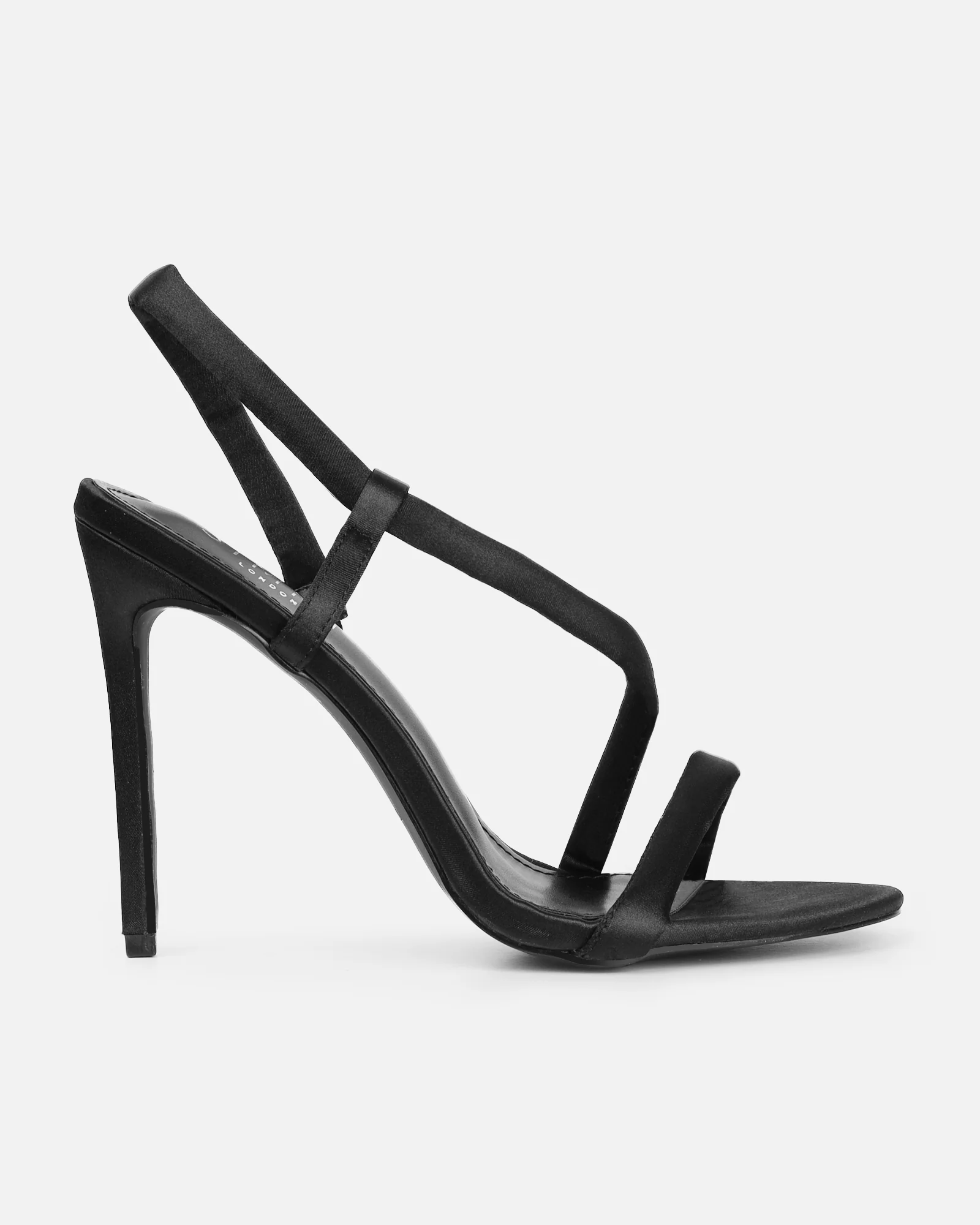 Harlyn Black Satin Padded Heeled Sandals - Image 2