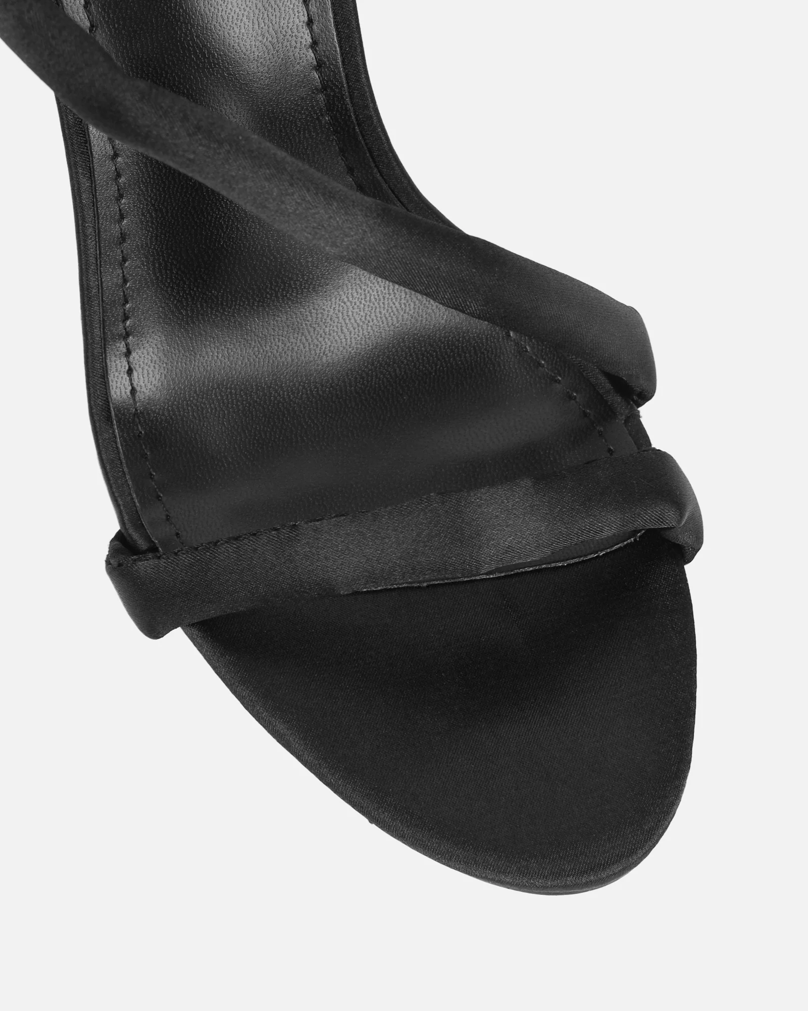 Harlyn Black Satin Padded Heeled Sandals - Image 4