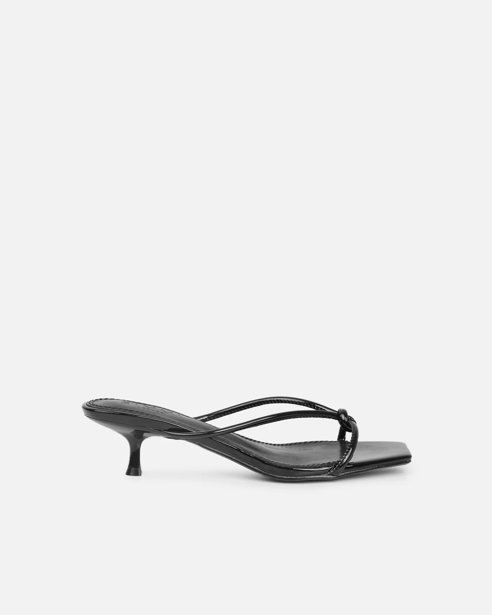 Haylen Black Patent Knotted Mules - Image 2
