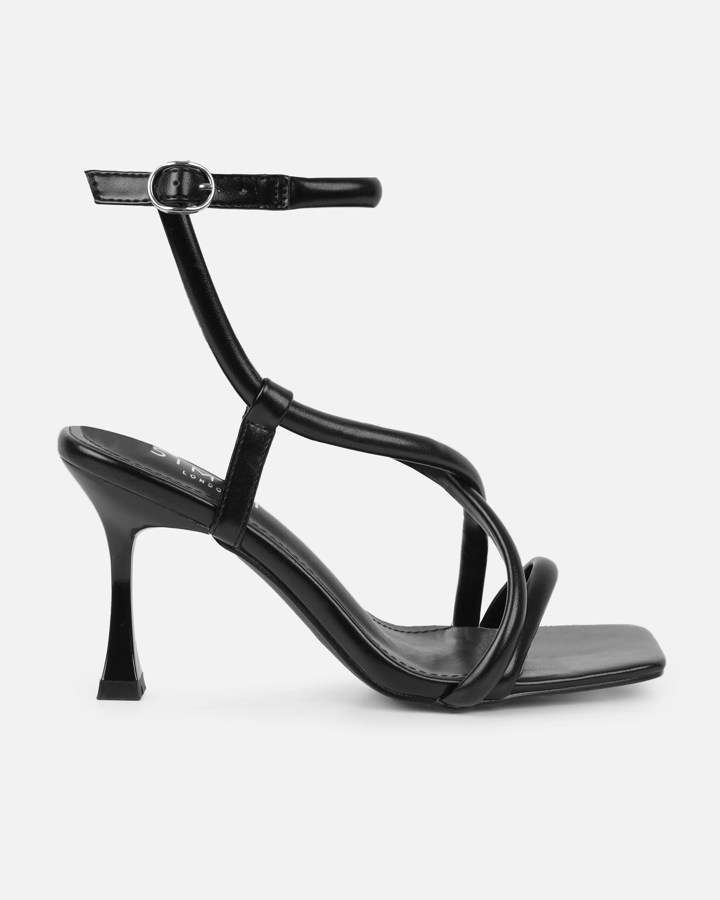 Hazal Black Mid Heeled Sandals - Image 2