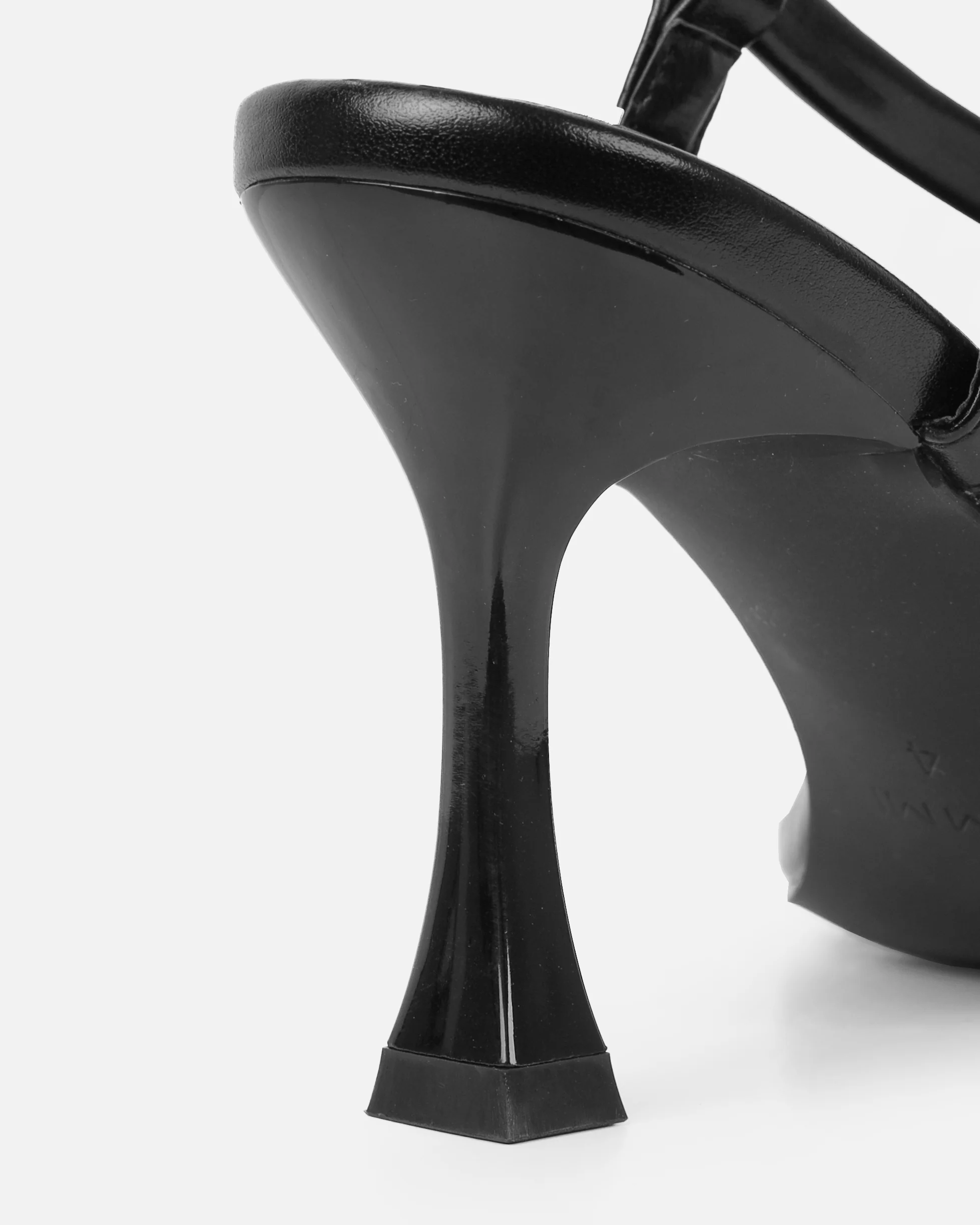 Hazal Black Mid Heeled Sandals - Image 3