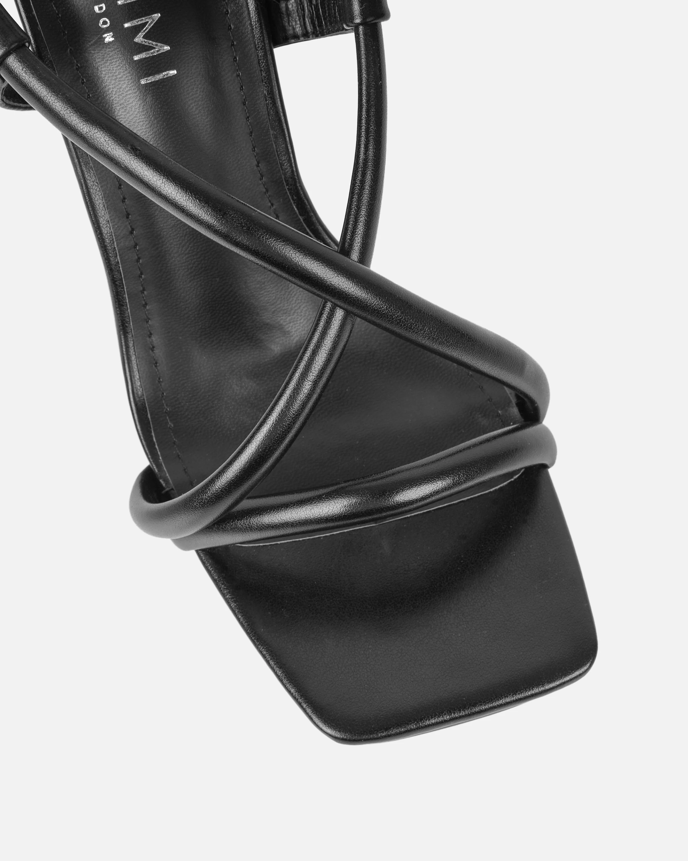 Hazal Black Mid Heeled Sandals - Image 4