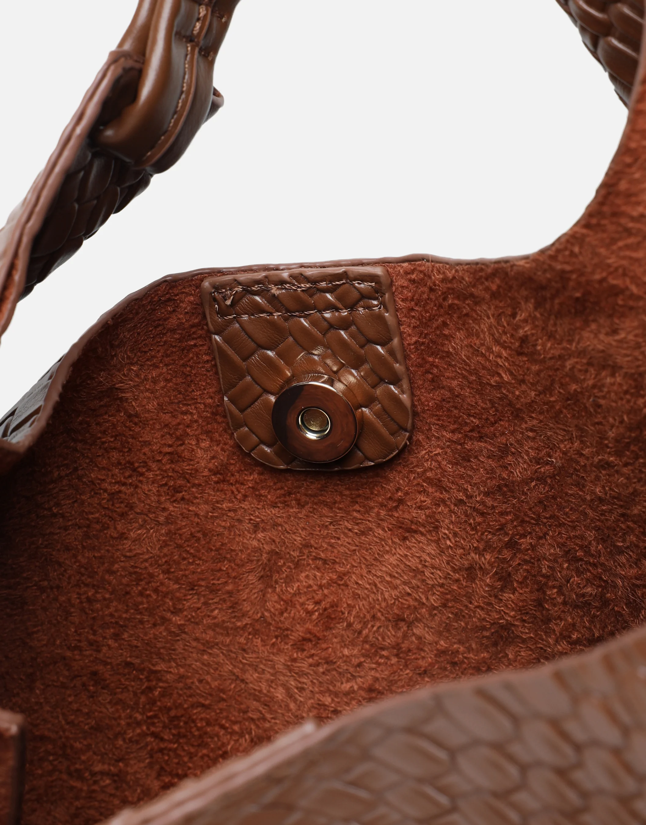 Heather Large Brown Woven Shoulder Bag - Image 5