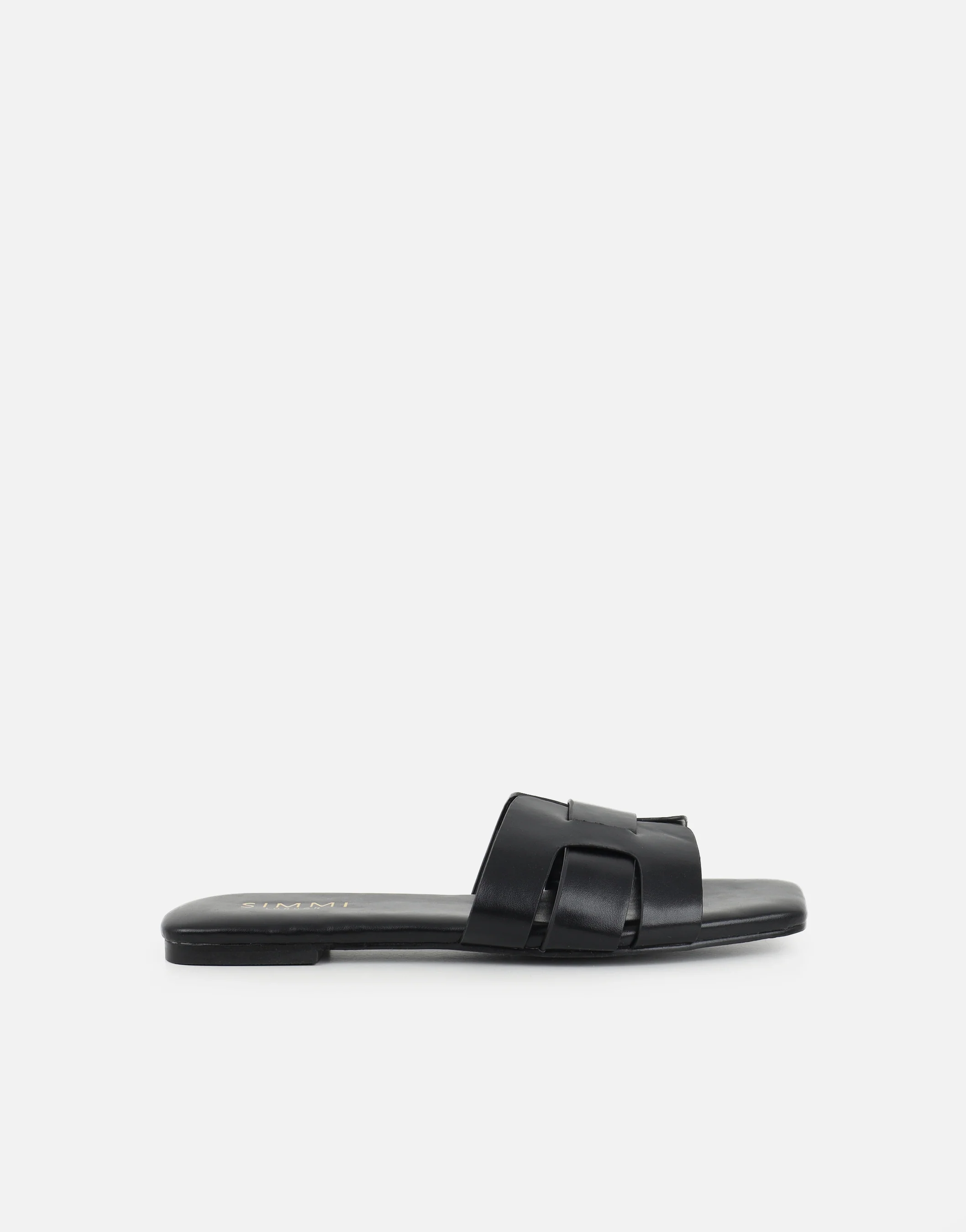 Holly Black Slip On Flat Sandals - Image 2