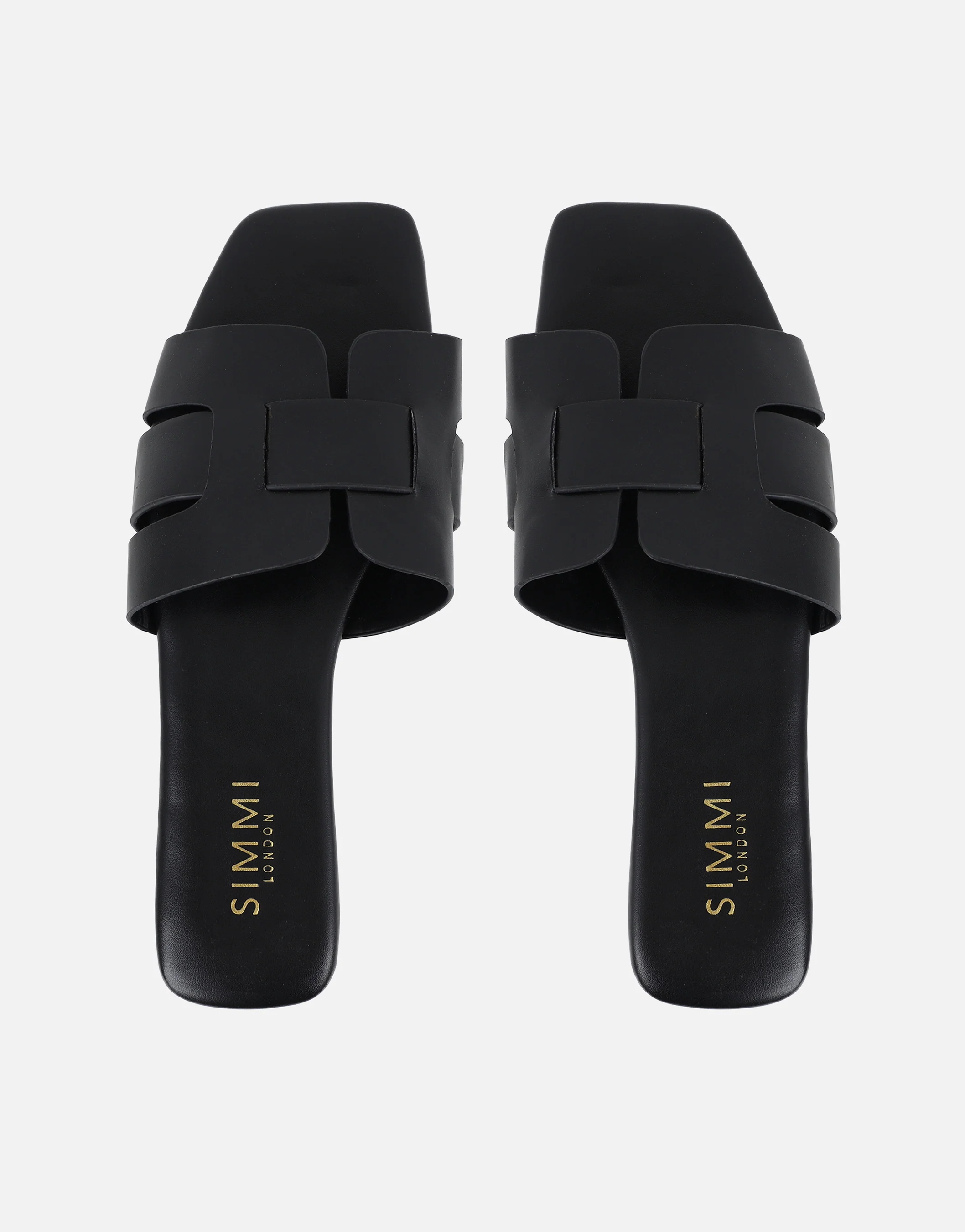 Holly Black Slip On Flat Sandals - Image 3