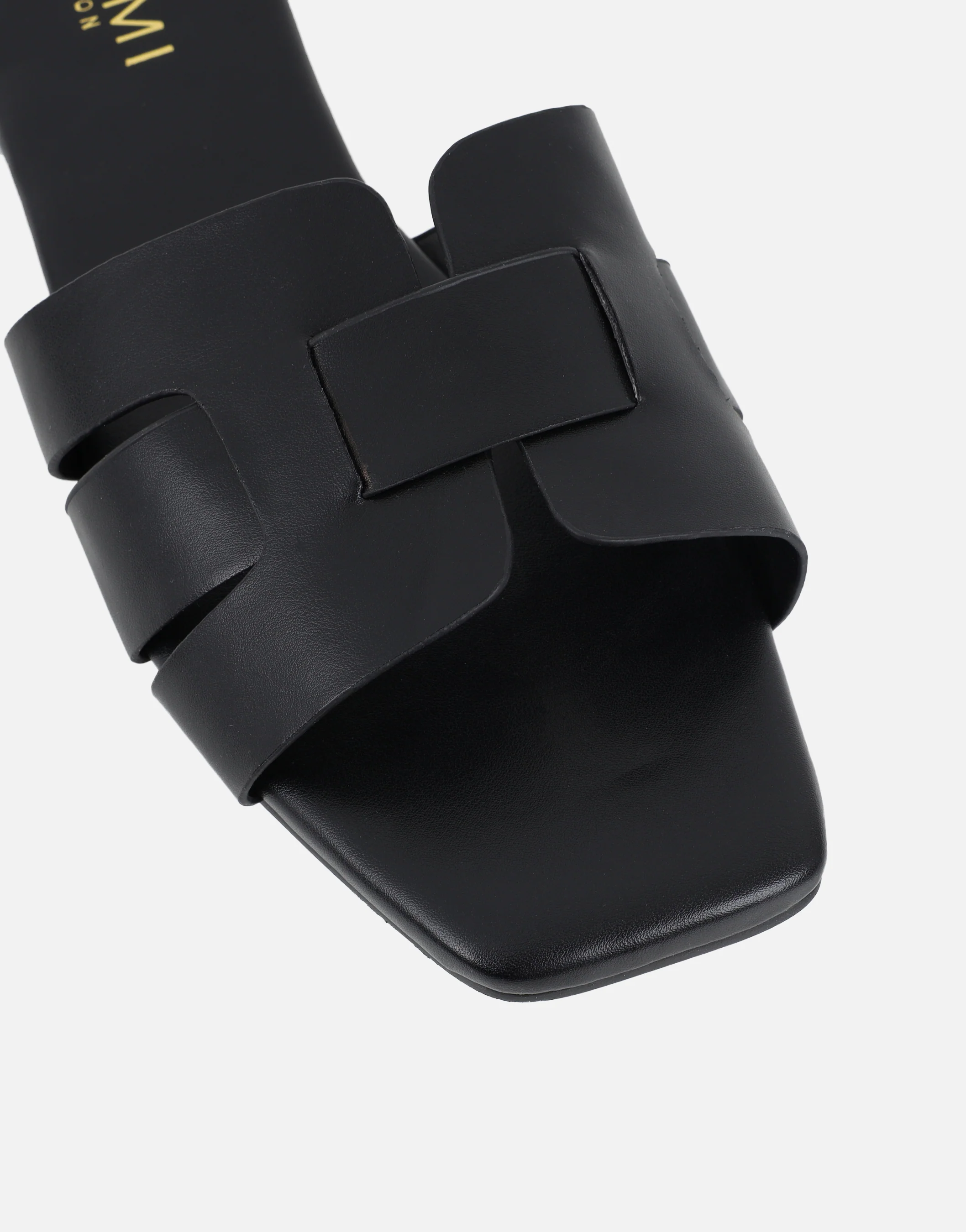 Holly Black Slip On Flat Sandals - Image 4