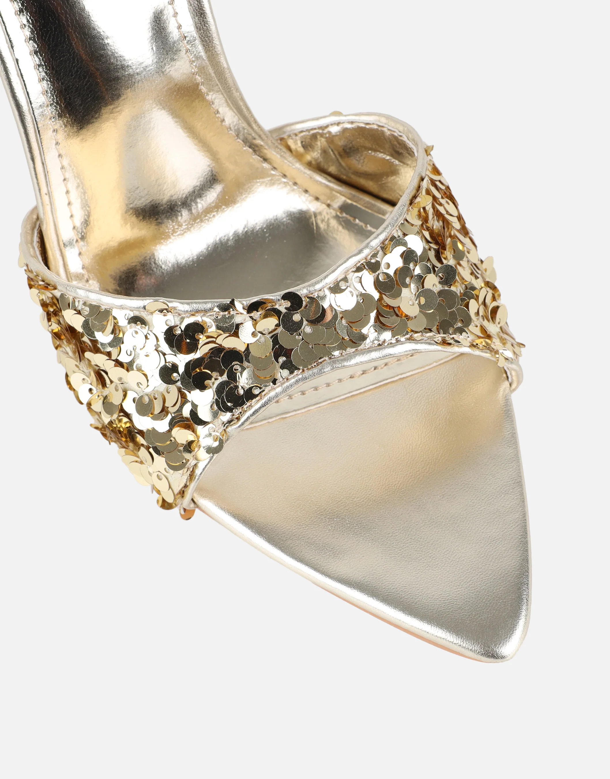 Hope Gold Sequin Heeled Sandals - Image 4