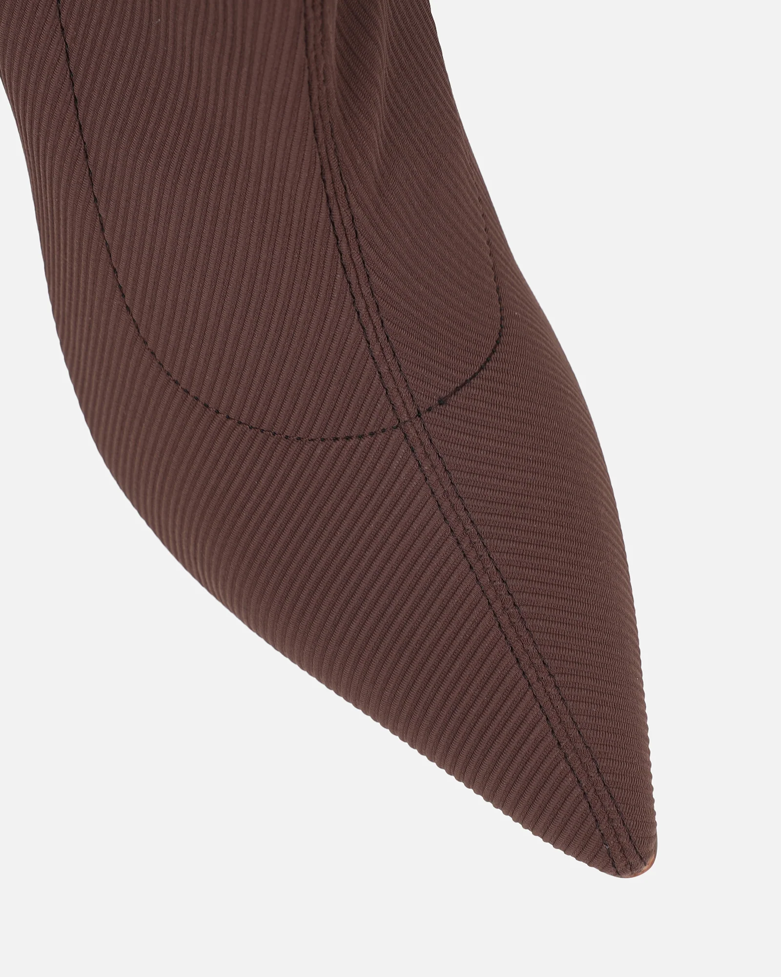 Huntley Chocolate Brown Ribbed Stretch Heeled Boots - Image 4