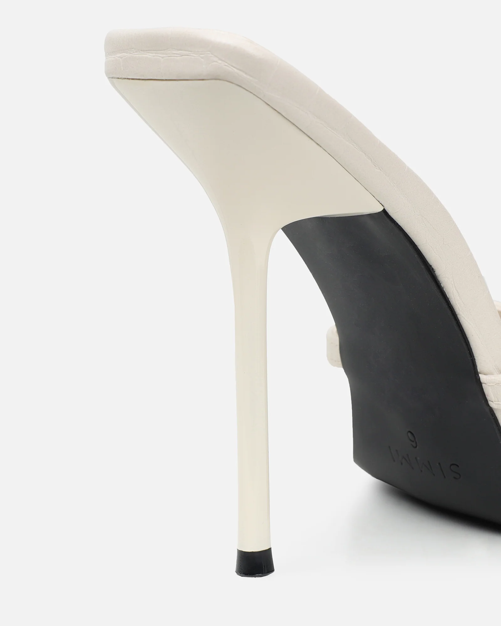 Imaan Stone Croc Effect Buckle Heeled Sandals - Image 3