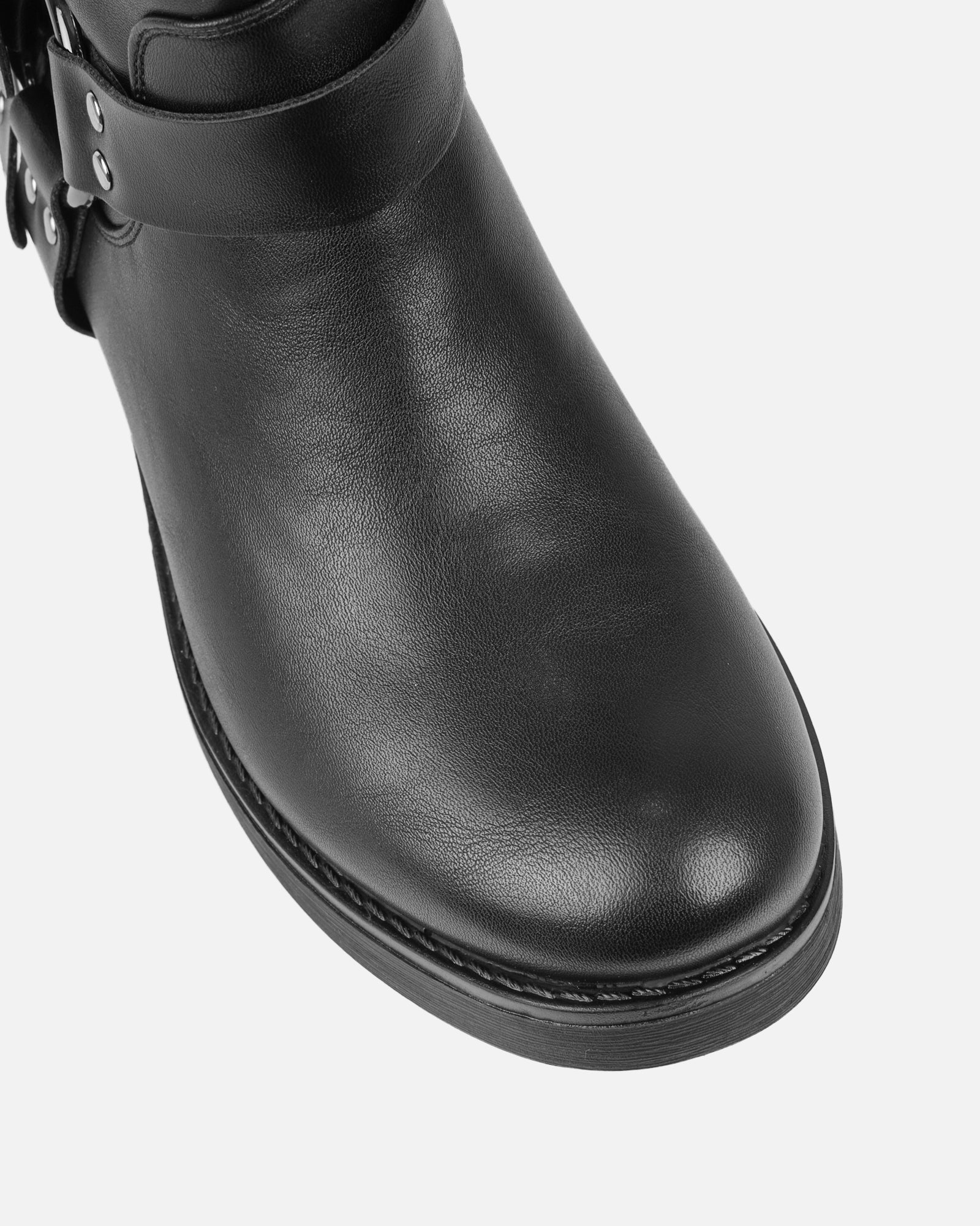 Indi Black Short Biker Boots - Image 4