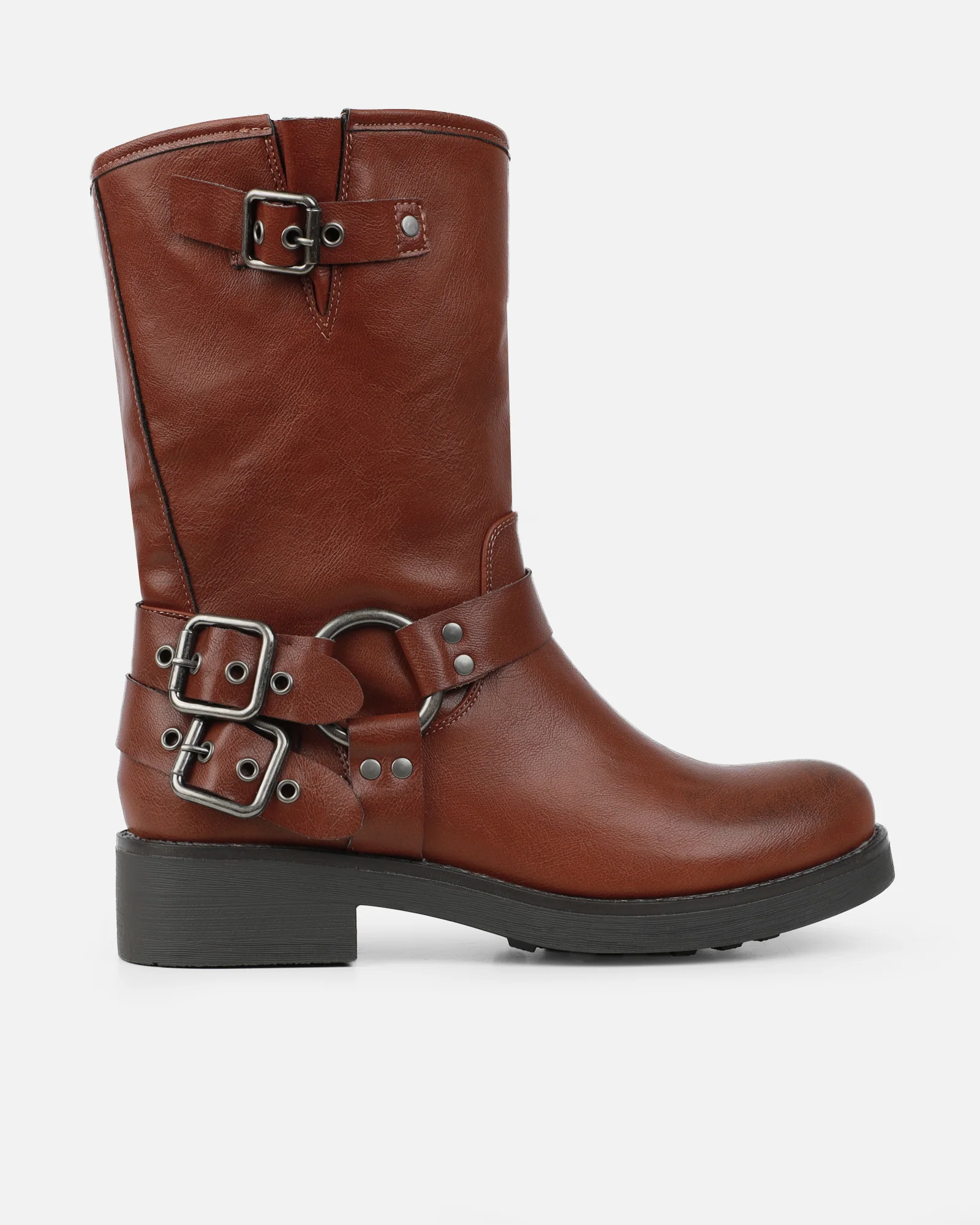 Indi Tan Short Biker Boots - Image 2