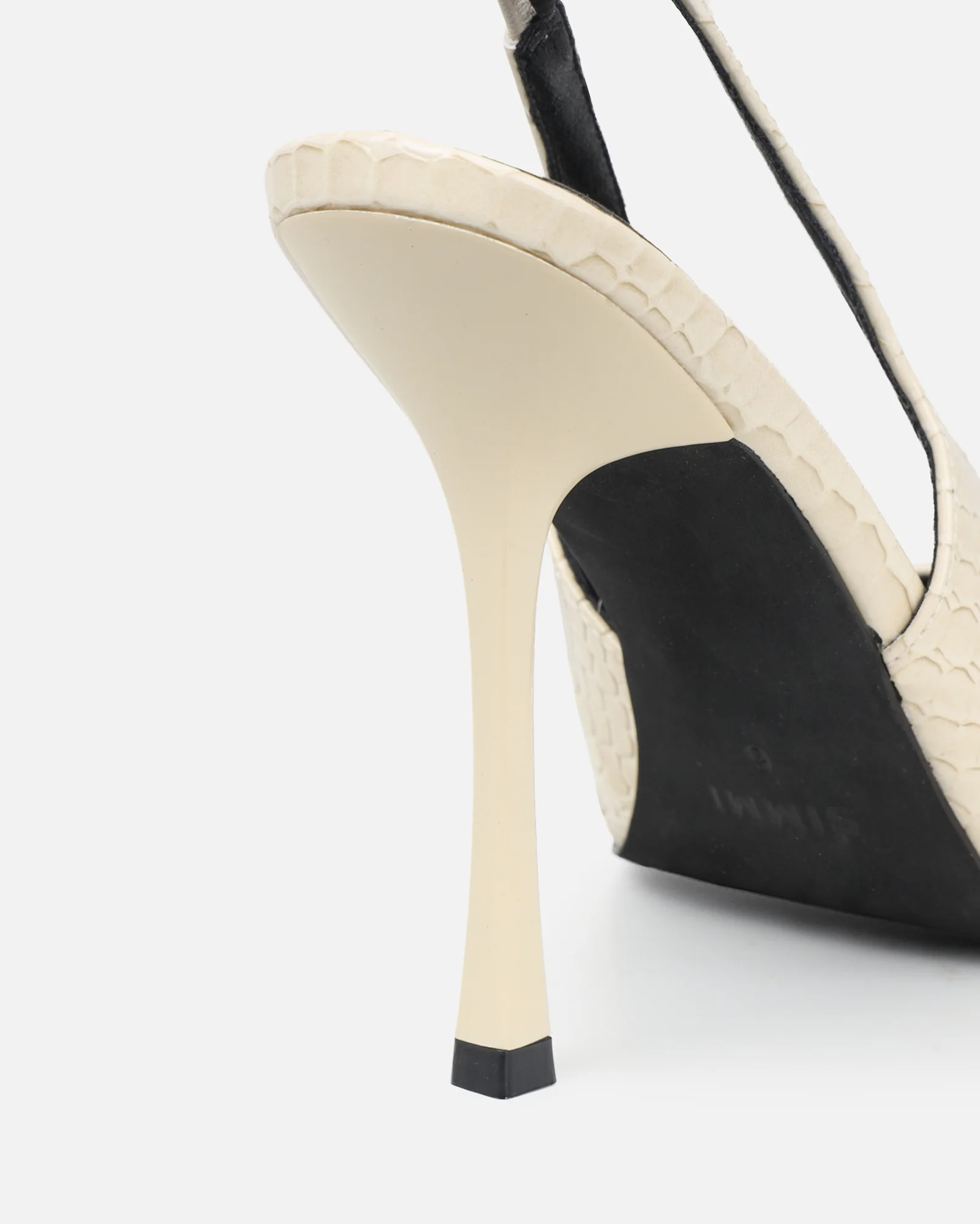 Indira Stone Croc Effect Slingback Court Shoes - Image 3