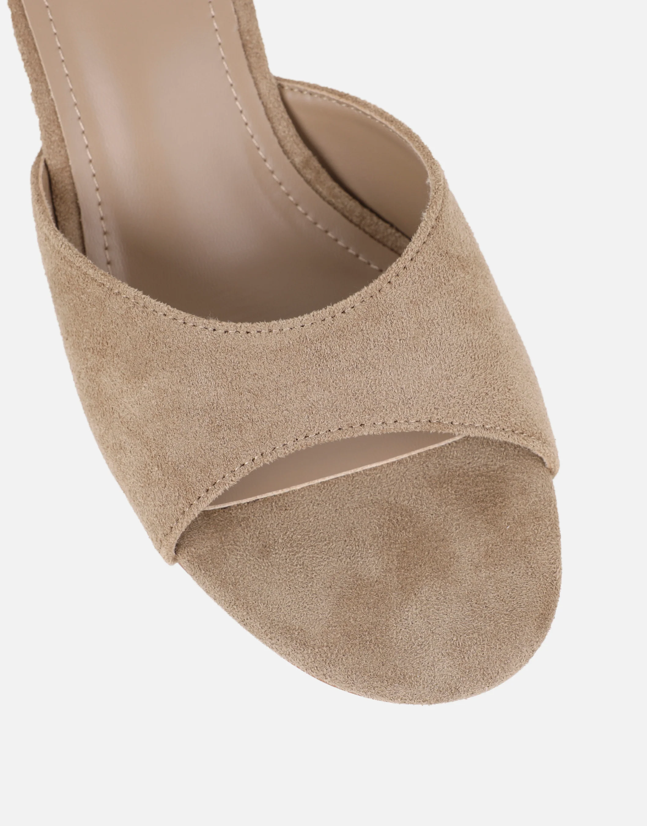 Iris Beige Suede Wedge Mules - Image 4