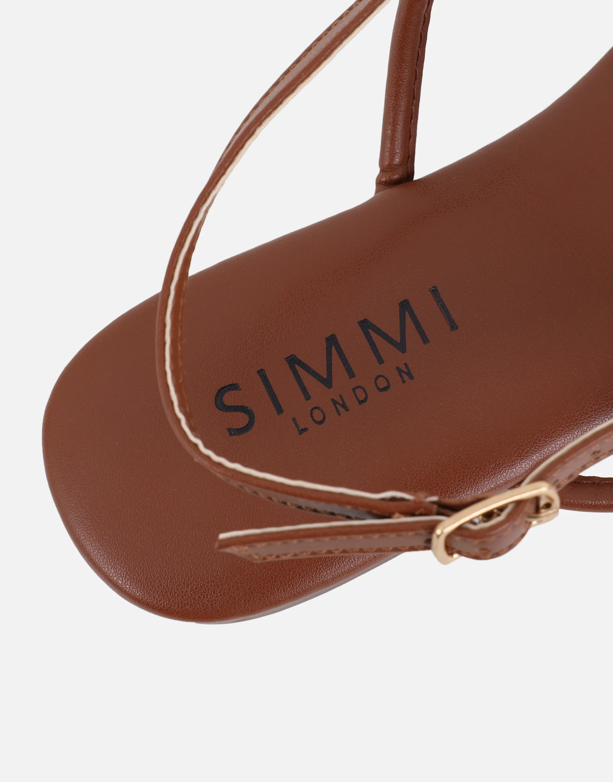 Isha Tan Beaded Flat Sandals - Image 3