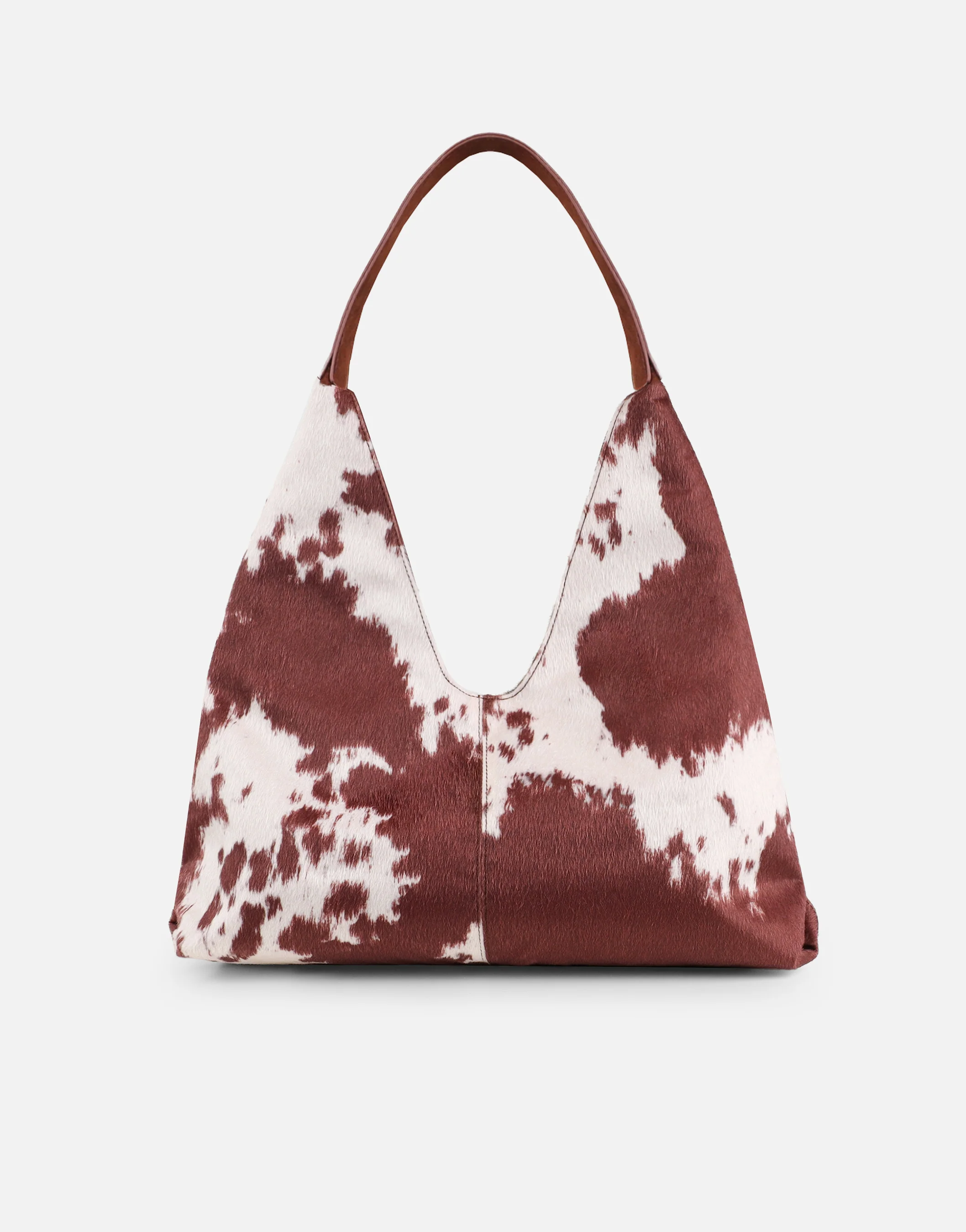 Isla Large Cow Print Suede Shoulder Bag - Image 5
