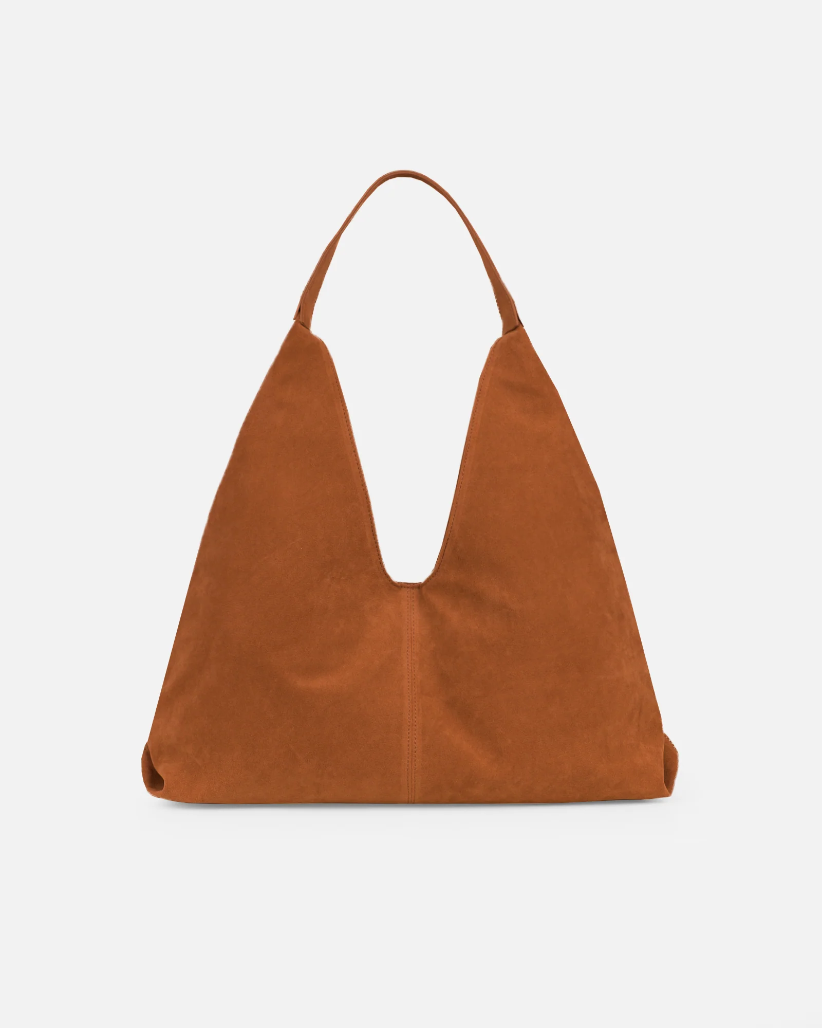 Isla Large Tan Faux Suede Shoulder Bag - Image 3