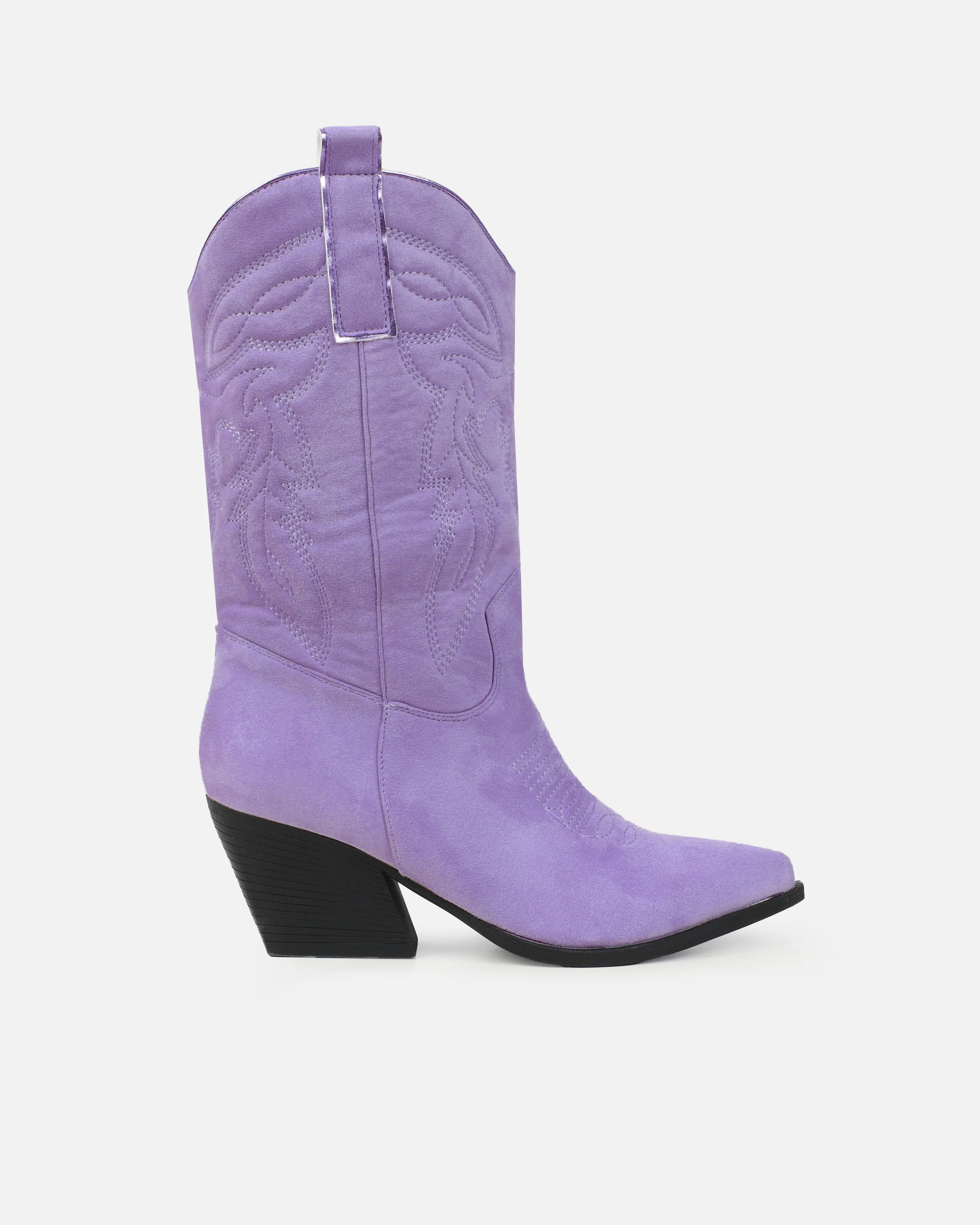 Jacob Lilac Faux Suede Calf Western Boots - Image 2