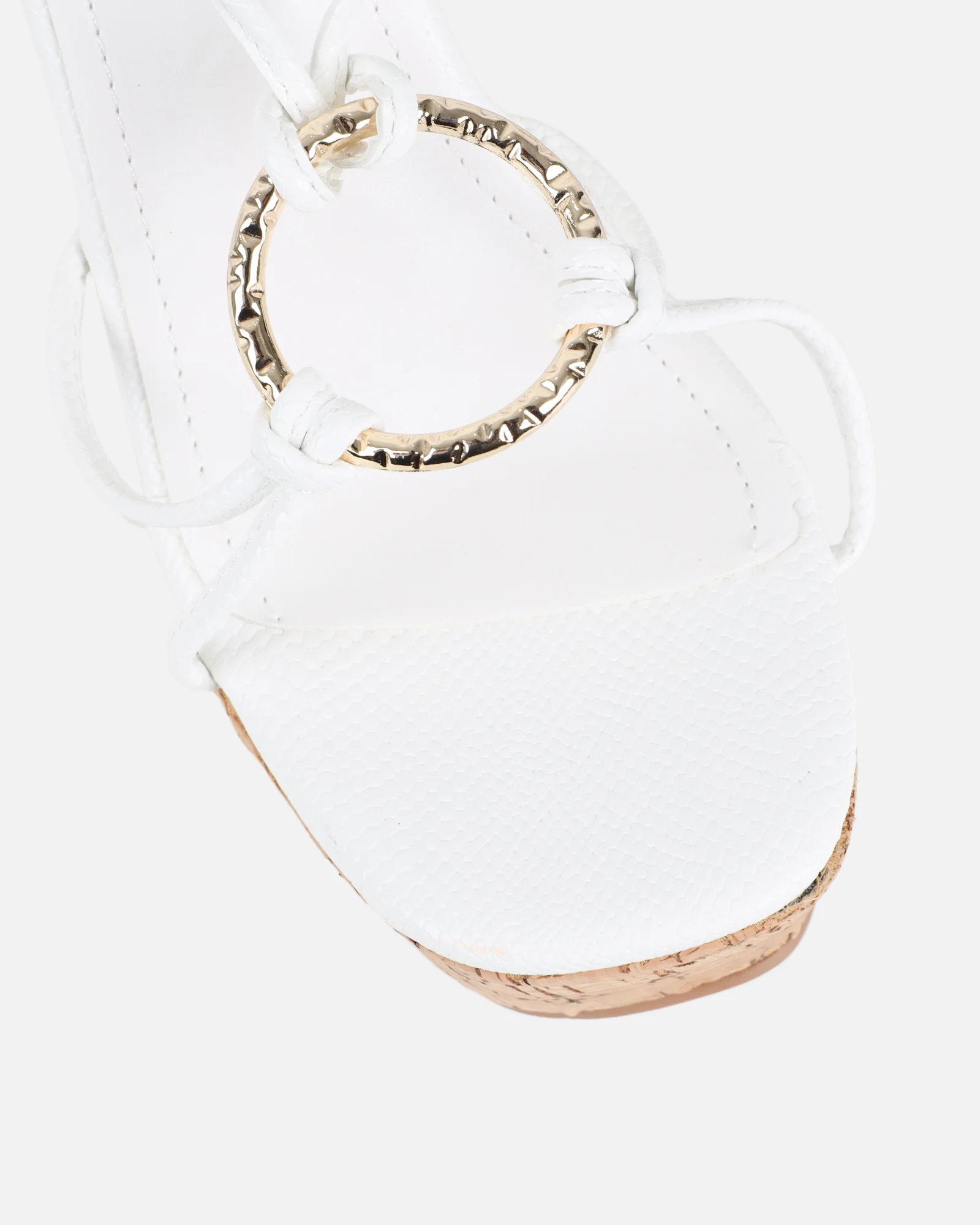 Jadey White Gold Detail Wedge Heels - Image 4