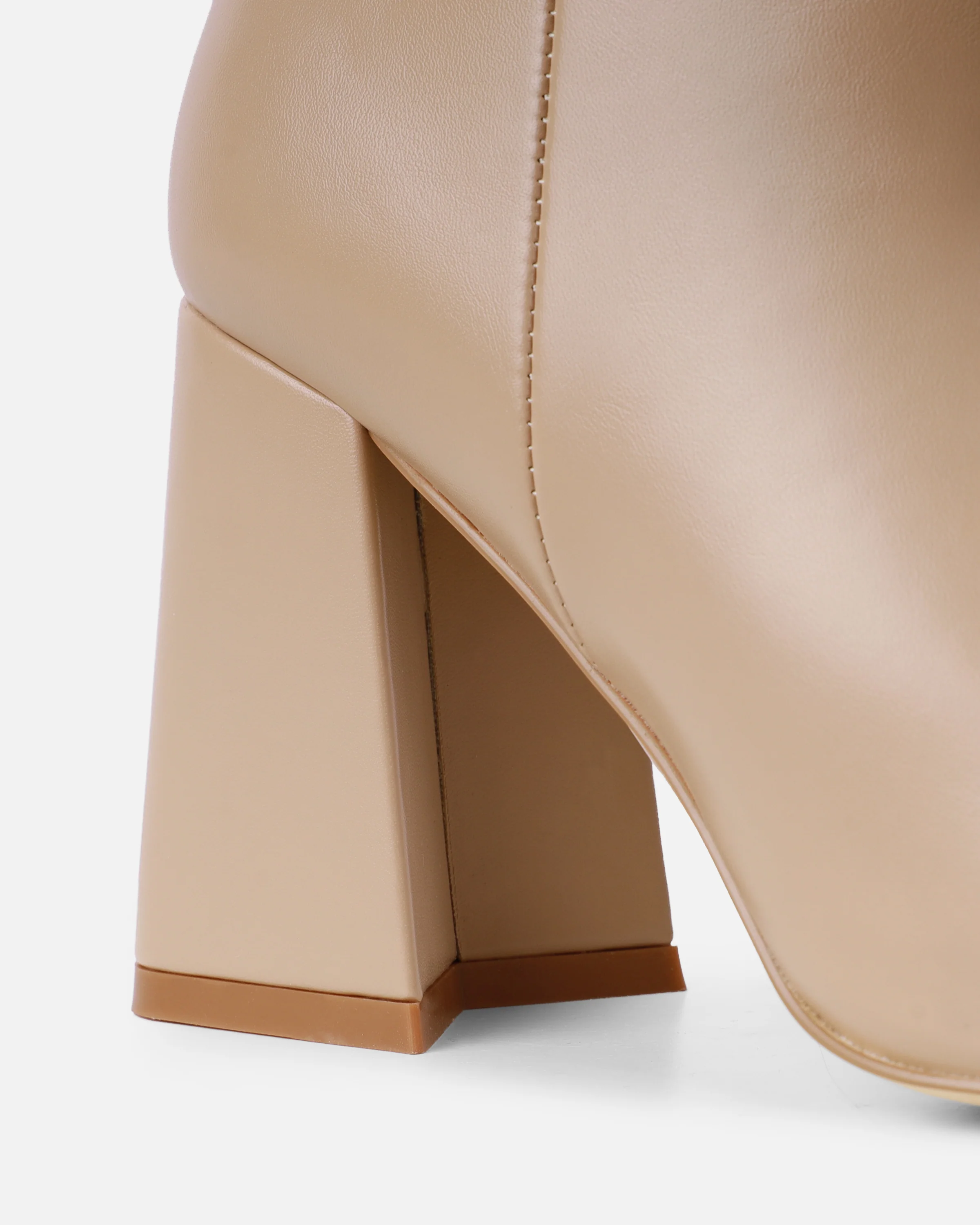 Jameson Dark Nude Mid Heeled Ankle Boots - Image 3