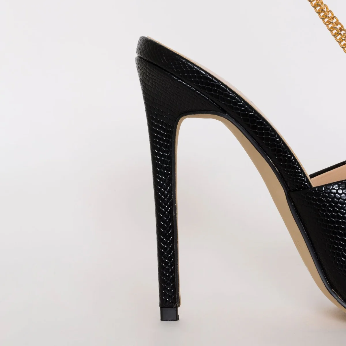 Jamila Black Snake Print Stiletto Mules - Image 5