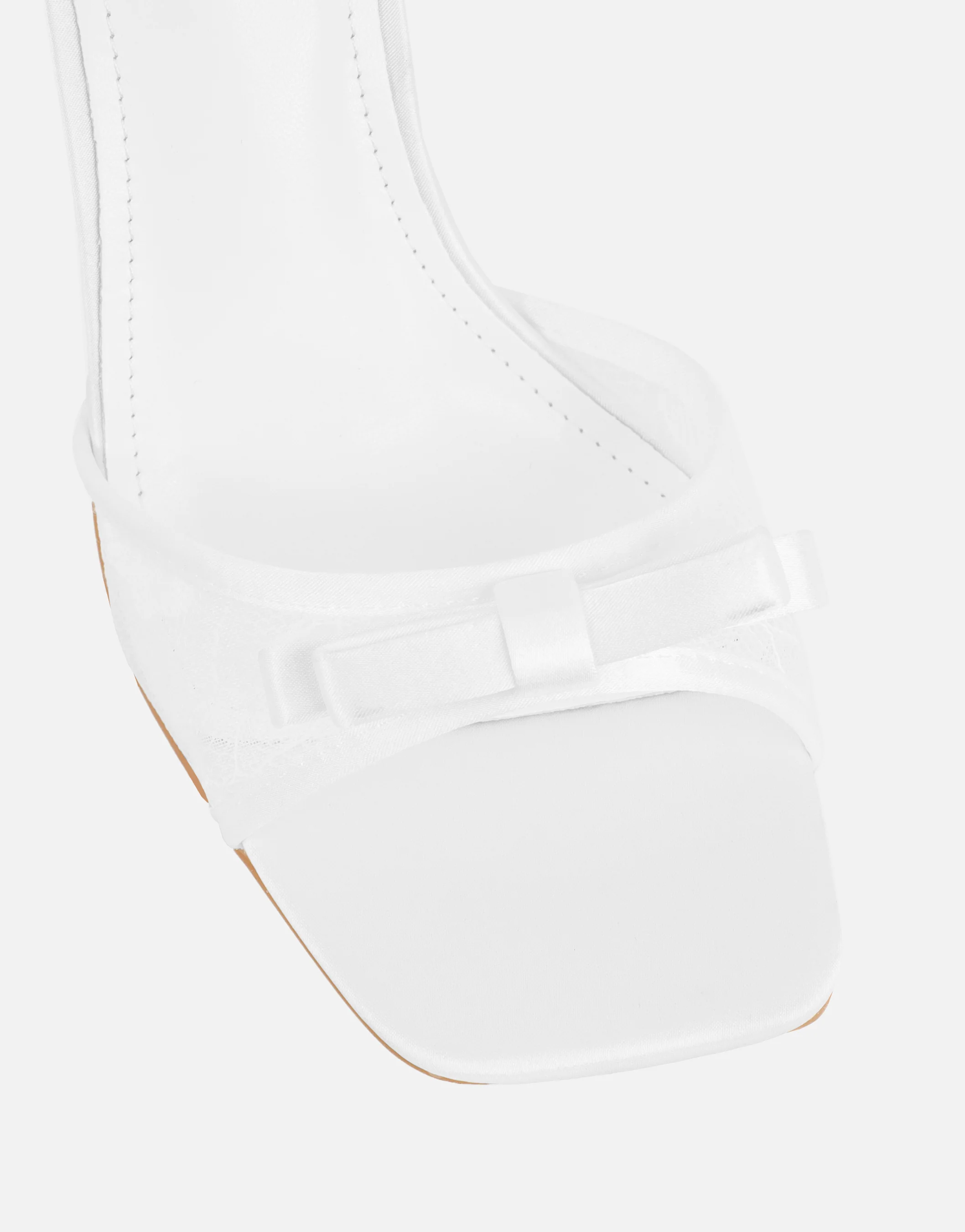 Janeena White Lace Bow Detail Heeled Sandals - Image 4