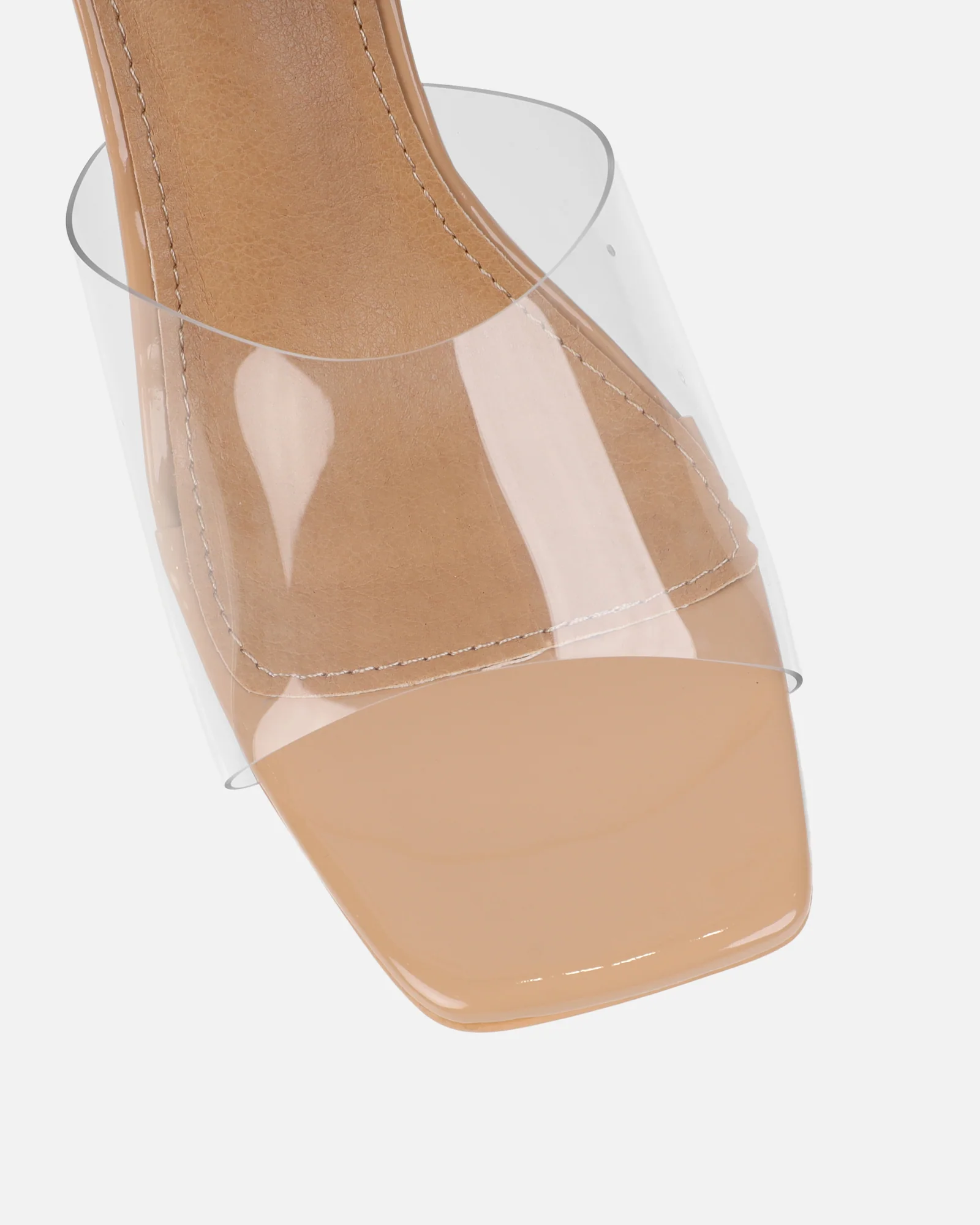 Jaycinda Nude Clear Wedge Sandals - Image 4