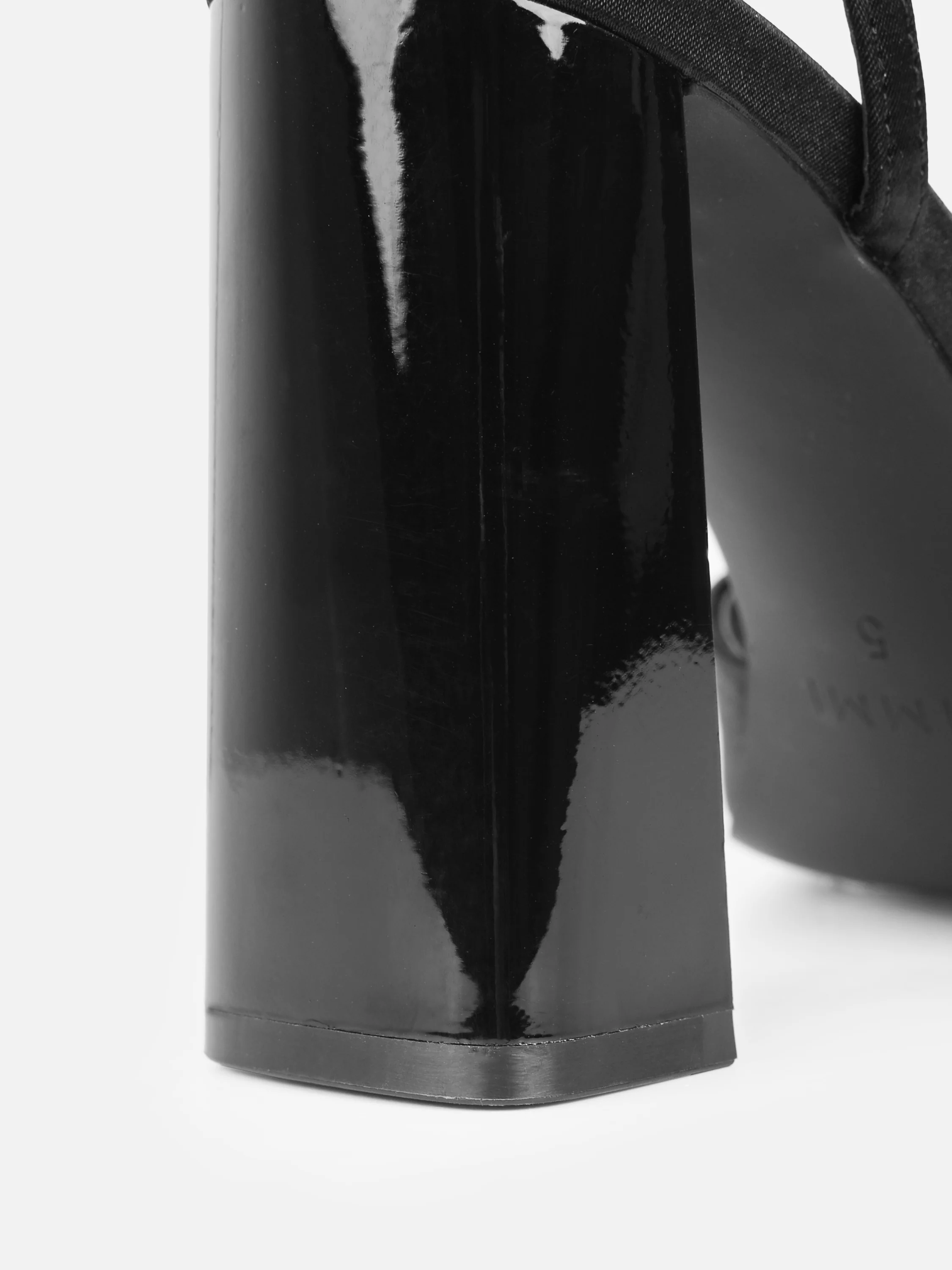 Jeena Black Satin Block Heeled Sandals - Image 3