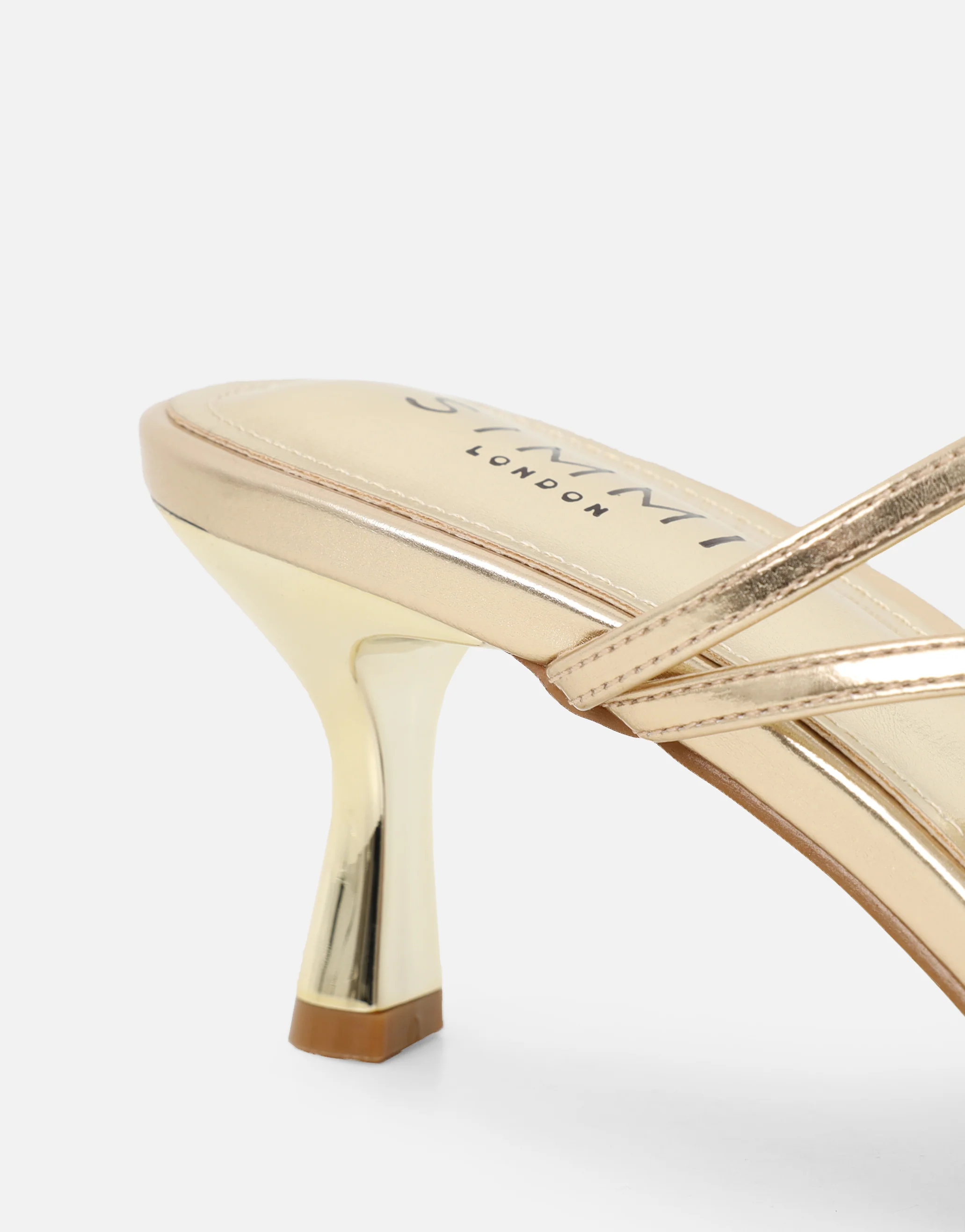 Jenna Gold Metallic Toe Post Mules - Image 3