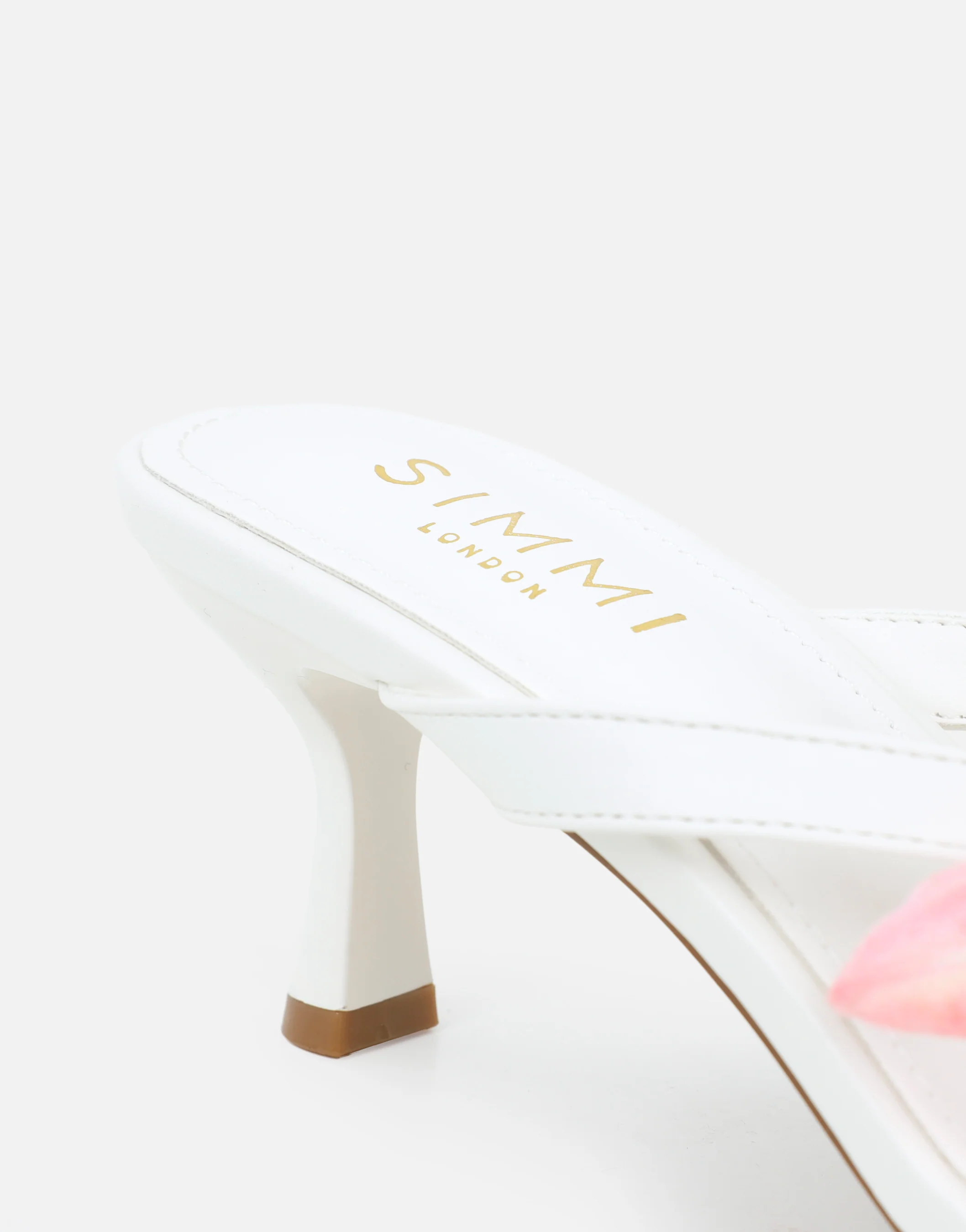 Ruby White Flower Detail Mules - Image 3