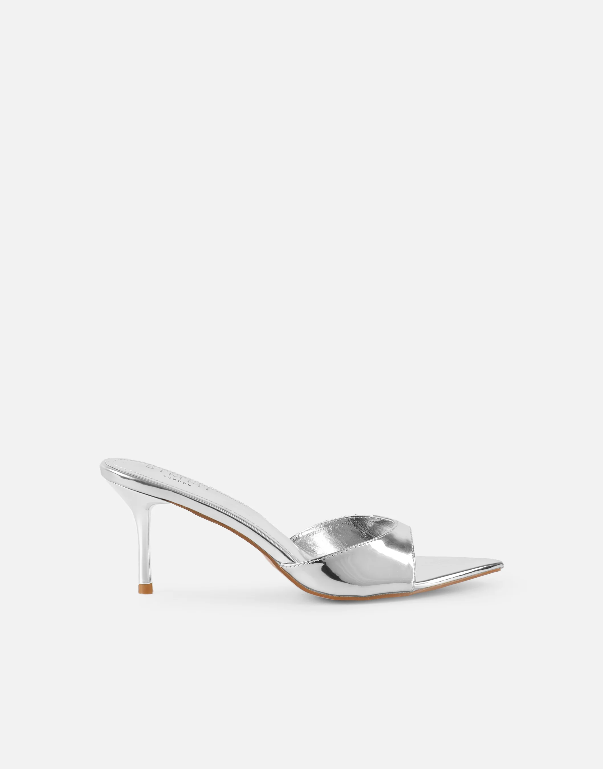 Jerez Silver Mirror Peep Toe Heeled Sandals - Image 2
