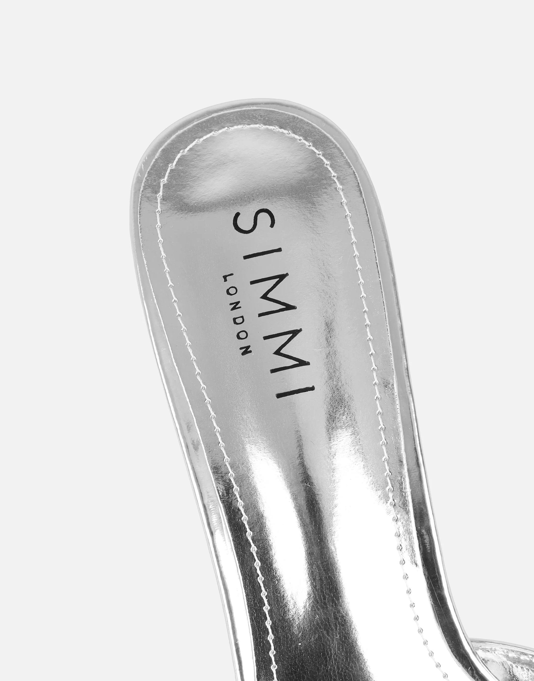 Jerez Silver Mirror Peep Toe Heeled Sandals - Image 3
