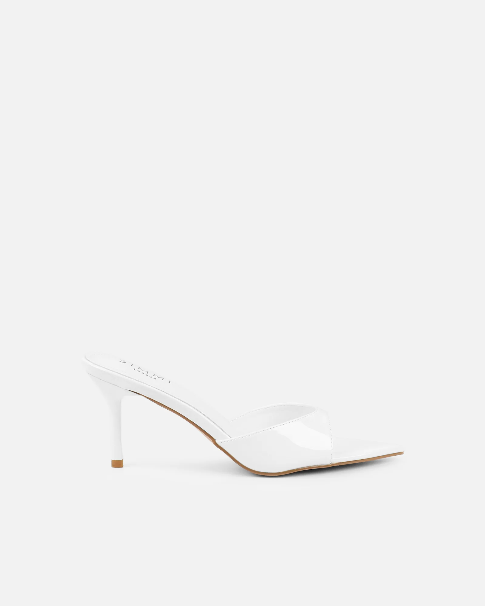 Jerez White Patent Peep Toe Heeled Sandals - Image 3